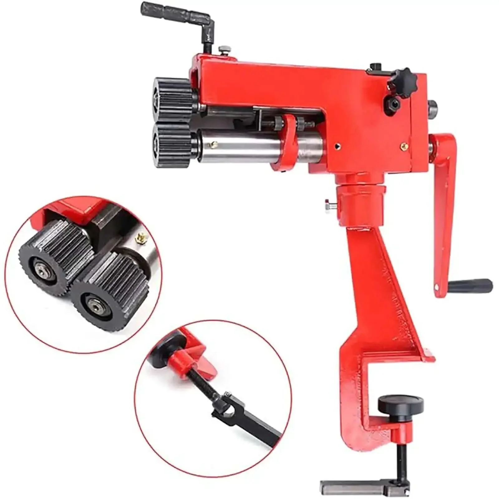 Manual Sheet Metal Bead Roller Machine 22 Gauge Hand Crank Beading Tool With 6 Dies Kit High Precision For Edging Elbowing Flanging Flattening Turning Burring Pro Grade Heavy Duty - Image 5