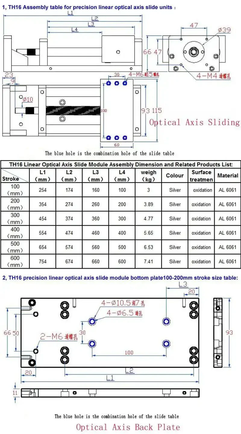 Manual Sliding Table With Ball Screw 1605 Linear Stage Actuator Cross Slide Table With SFU1605 Linear Guides Travel Lengths 100mm To 600mm 66mm High 93mm Wide 11mm Thick Plate Go To Workhorse For Precision Milling And DIY Projects - Image 4