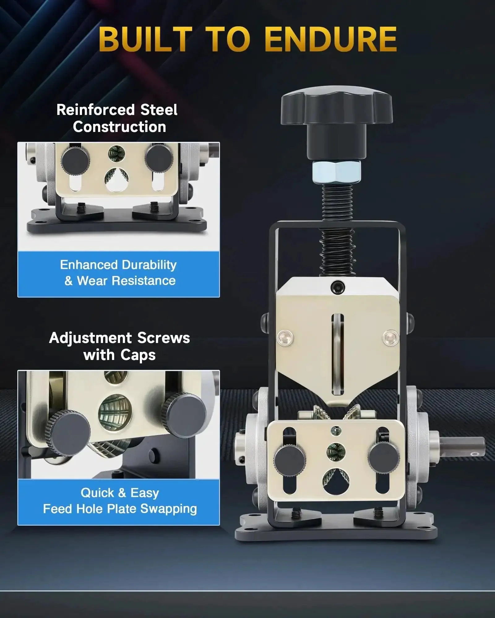 Manual Wire Stripper Machine For Drills, Fast Copper Wire Stripping Tool 0.06 To 1 Inch, Scrap Wire Recycler With Dual Feed Plates, Cable Stripper For Leftover Cables, Hand Crank Or Drill Powered, No Fuss - Image 7