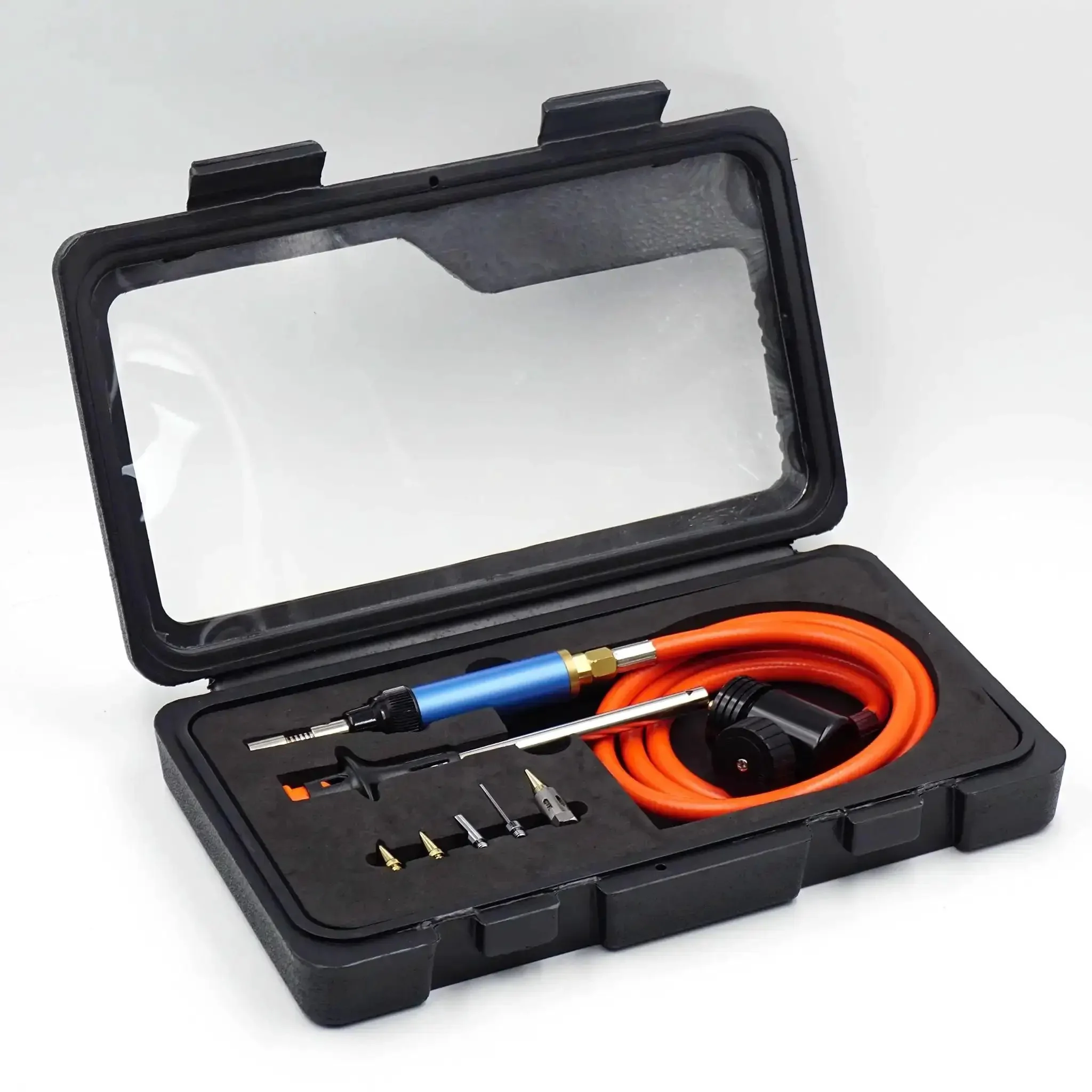MAP And MAPP Gas Soldering Mini Pen Torch Kit With 3 Foot Hose 6 Replaceable Heads Piezo Igniter Free Flint Lighter Storage Box Portable Brazing And Jewelry Welding Torch For Jewelry Making And Metalwork - Image 4