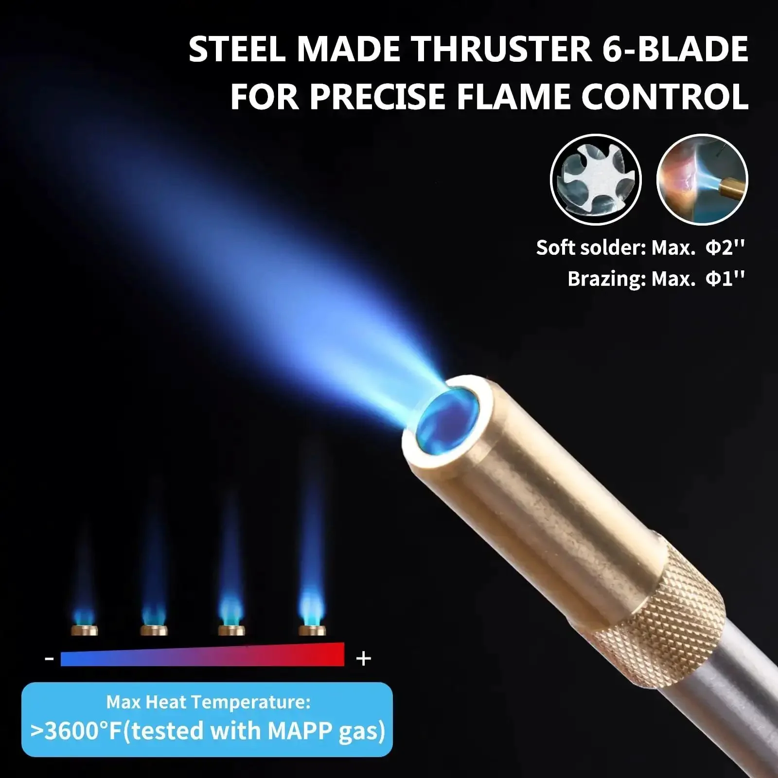Map Gas Torch Kit With Holster, Adjustable Knob Trigger Start, And 4.9 Ft Hose For Safe Use In Tight Spaces, Ideal For Brazing, Soldering, Welding, Plumbing And HVAC Projects - Image 5