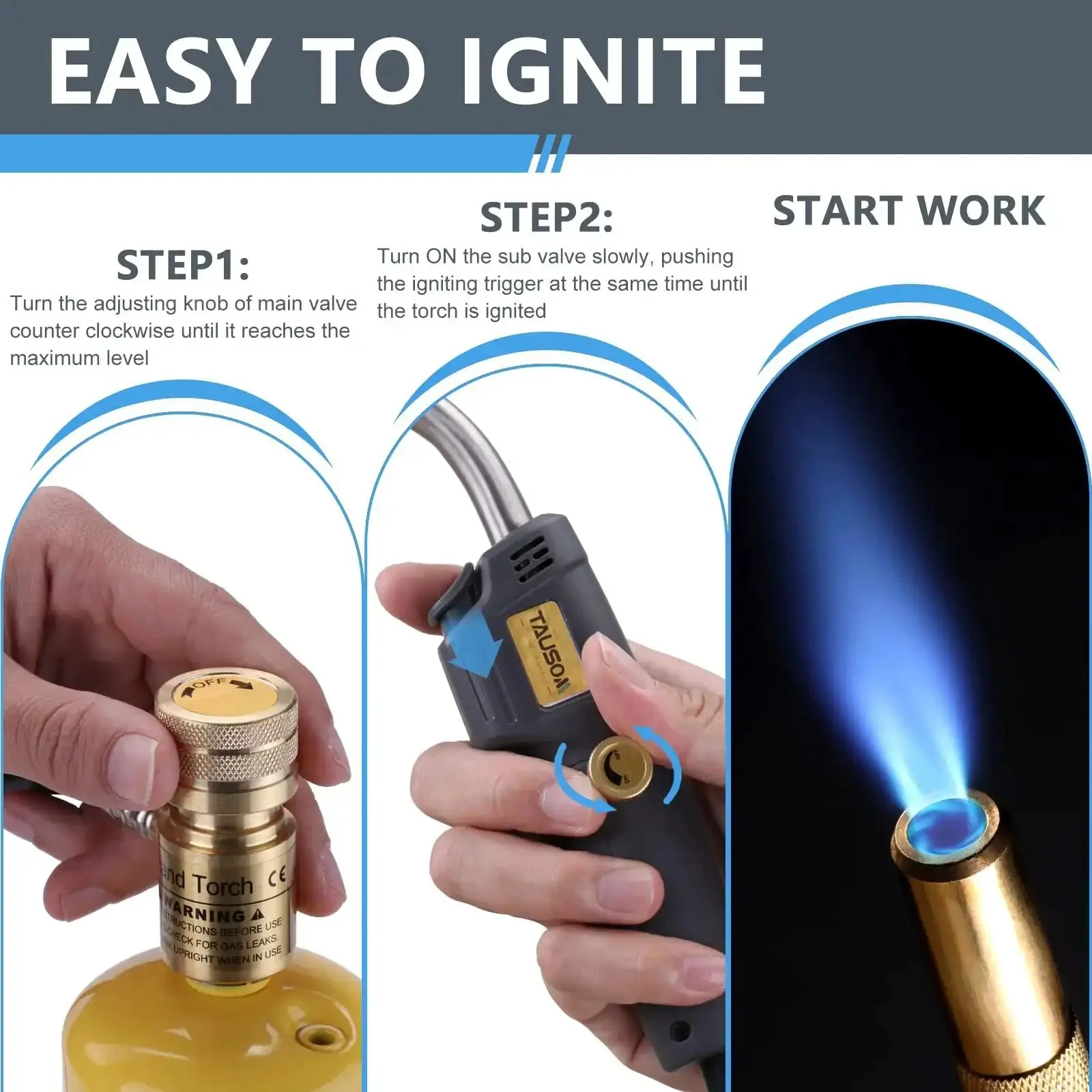 Map Gas Torch Kit With Holster, Adjustable Knob Trigger Start, And 4.9 Ft Hose For Safe Use In Tight Spaces, Ideal For Brazing, Soldering, Welding, Plumbing And HVAC Projects - Image 6