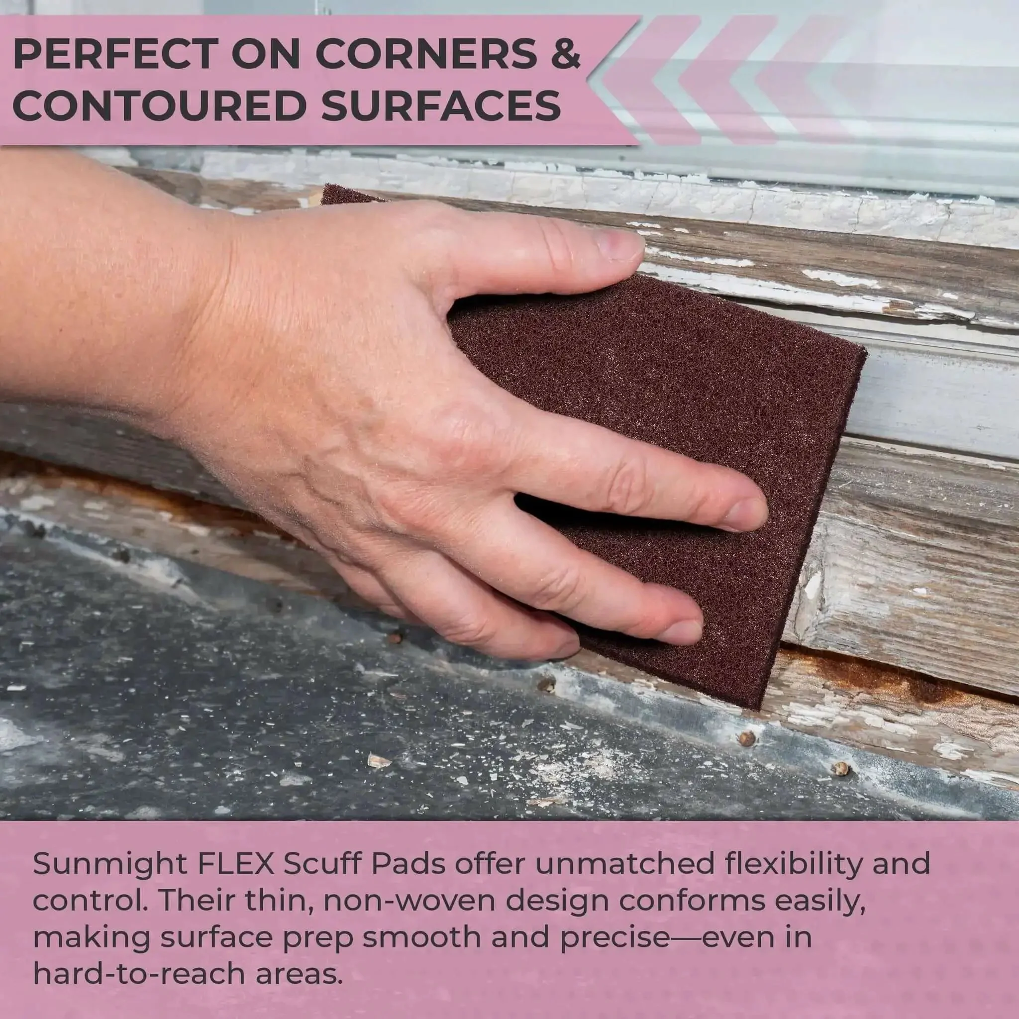 Maroon 6 By 9 Inch Scuff Pads For Paint Prep Aluminum Oxide Surface Prep Cloths With Abrasive Hand Pads For Auto Marine And Aerospace Pro Grade Finishing Very Fine Sanding Sheets Pack Of 3 - Image 6