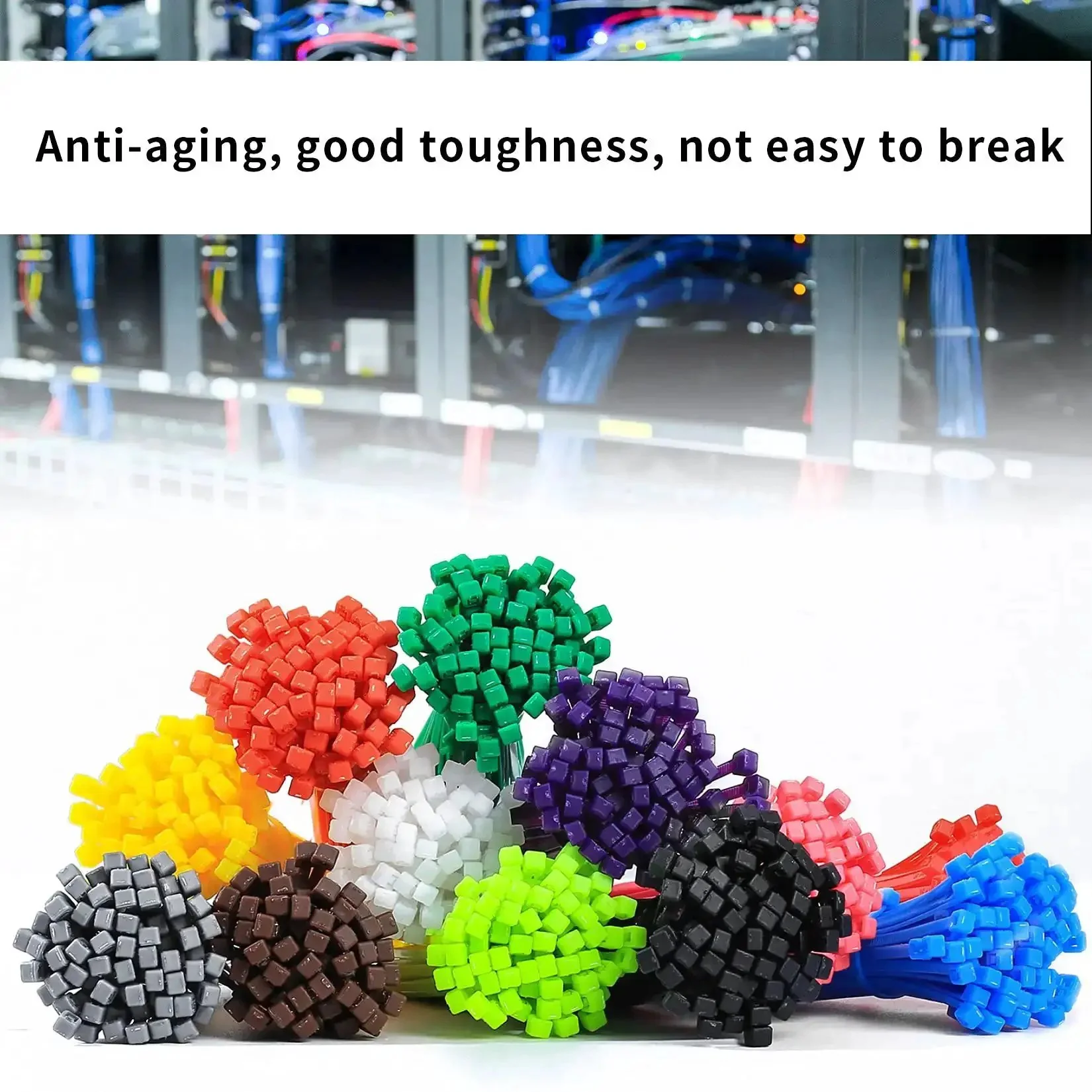 Massive 1200 Pack Multicolor Zip Ties 4 Inch Self Locking Nylon Cable Ties Set In 12 Colors For Home Office Garden Garage Workshop UV And Heat Resistant PA66 Durable Easy To Use Cable Management For Cables And More - Image 3