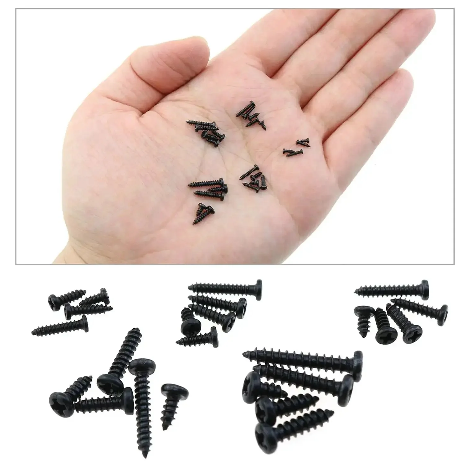 Massive 1430 Piece Black Carbon Steel Miniature Phillips Pan Head Screw Set M1.2 M1.4 M1.5 M1.7 M2 For Electronics Repair Pro Grade Rust Resistant High Quality Hardware For Delicate Fixes - Image 4