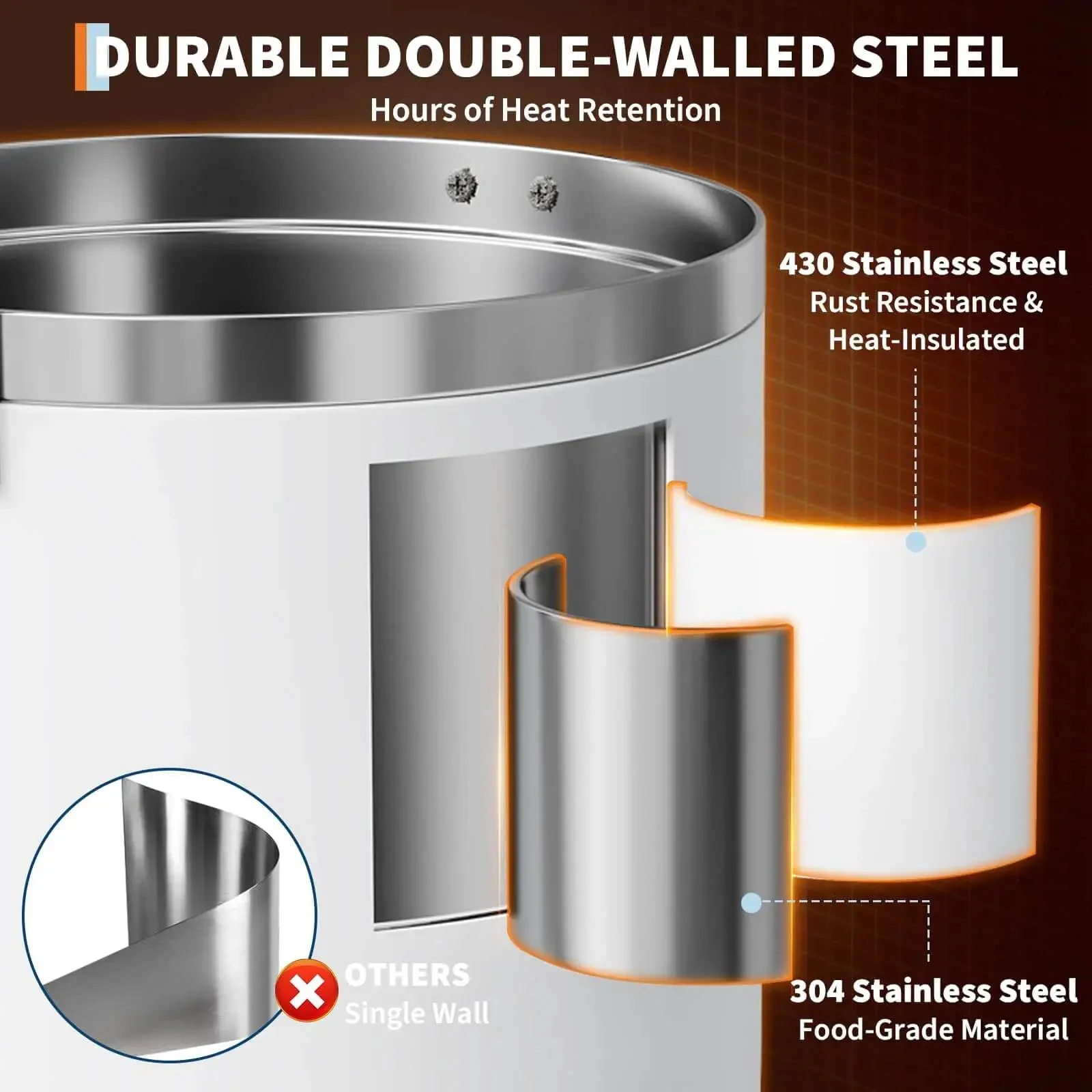 Massive 14L Electric Coffee Urn Double Wall Stainless Steel Commercial Beverage Dispenser 4.8 Gallon Hot Coffee Percolator For Restaurants Catering Events And Home Use - Image 5