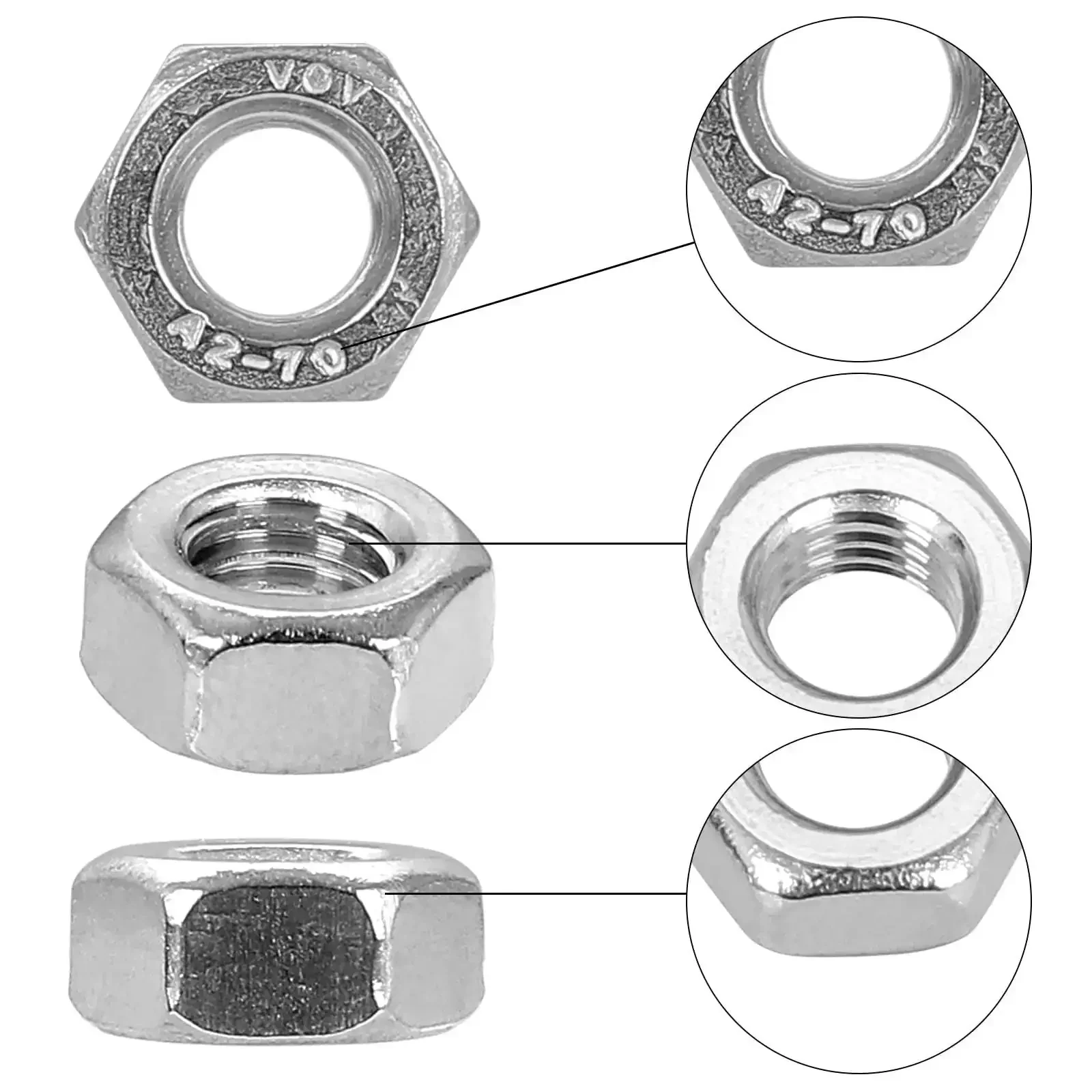 Massive 380Pcs Hex Nuts Set for DIY Projects, Metric M1 Through M6, 304 Stainless Steel 18-8 External Hex Nuts, Assorted Kit for Screws and Bolts, Durable, Corrosion-Resistant, Easy Grip Hardware - Image 5