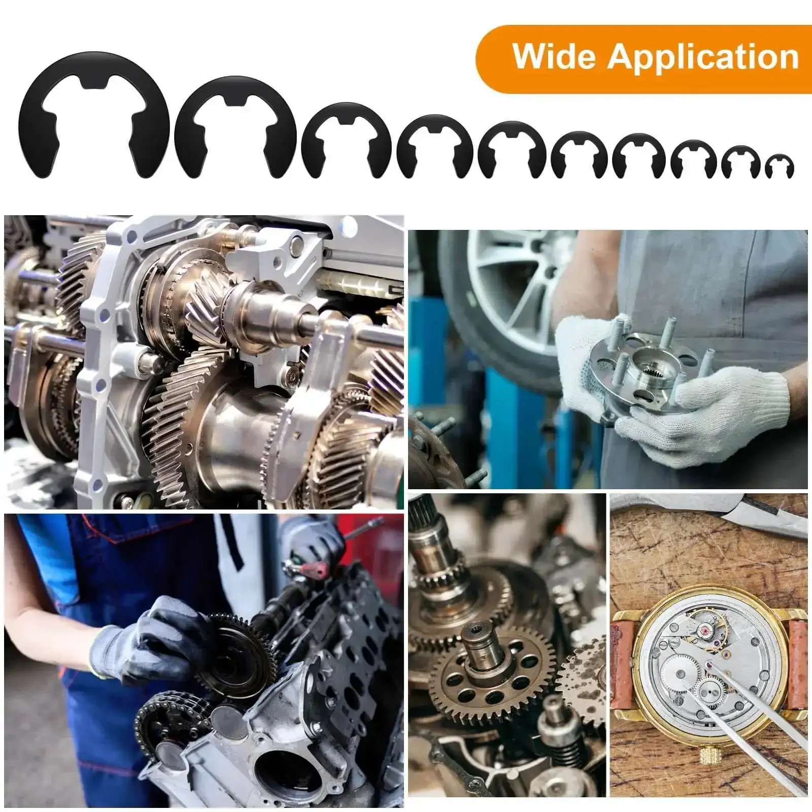 Massive 580 Piece External Retaining Ring Kit In Black Carbon Steel Ten Sizes M1.5 To M10 For Bearings Gears Pulleys And Other Moving Parts Ideal For Auto And Home Machinery Projects - Image 4