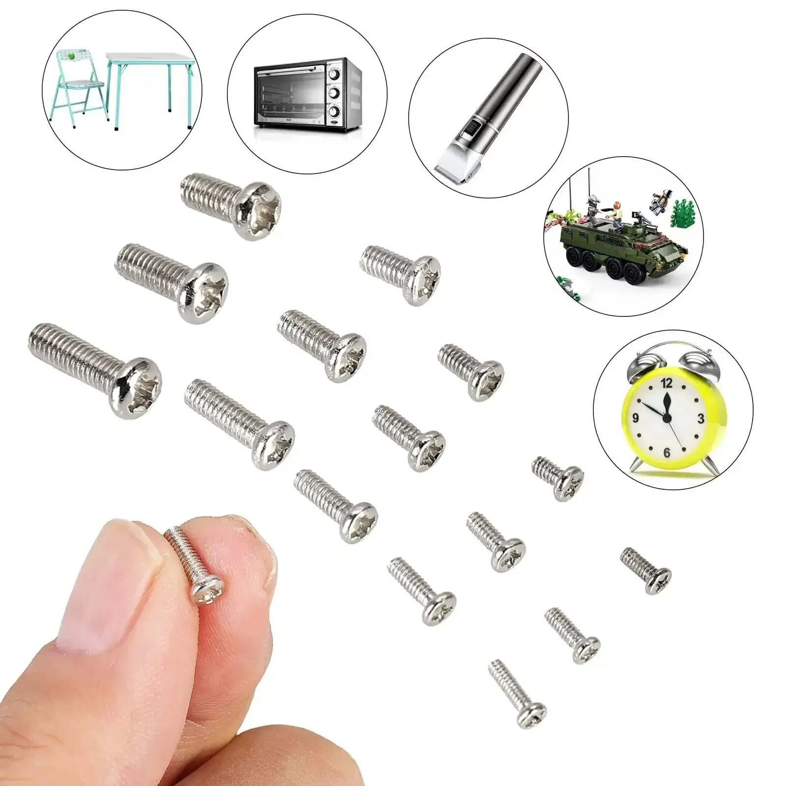 Massive 750 Piece Small Machine Screw Set M1.4 M1.6 M2 M2.5 M3 Phillips Pan Head Tiny Screws For Watch, Toy, And Electronics Repair Nickel Plated Carbon Steel Kit With 15 Sizes, 50 Pieces Each In Storage Bag - Image 3