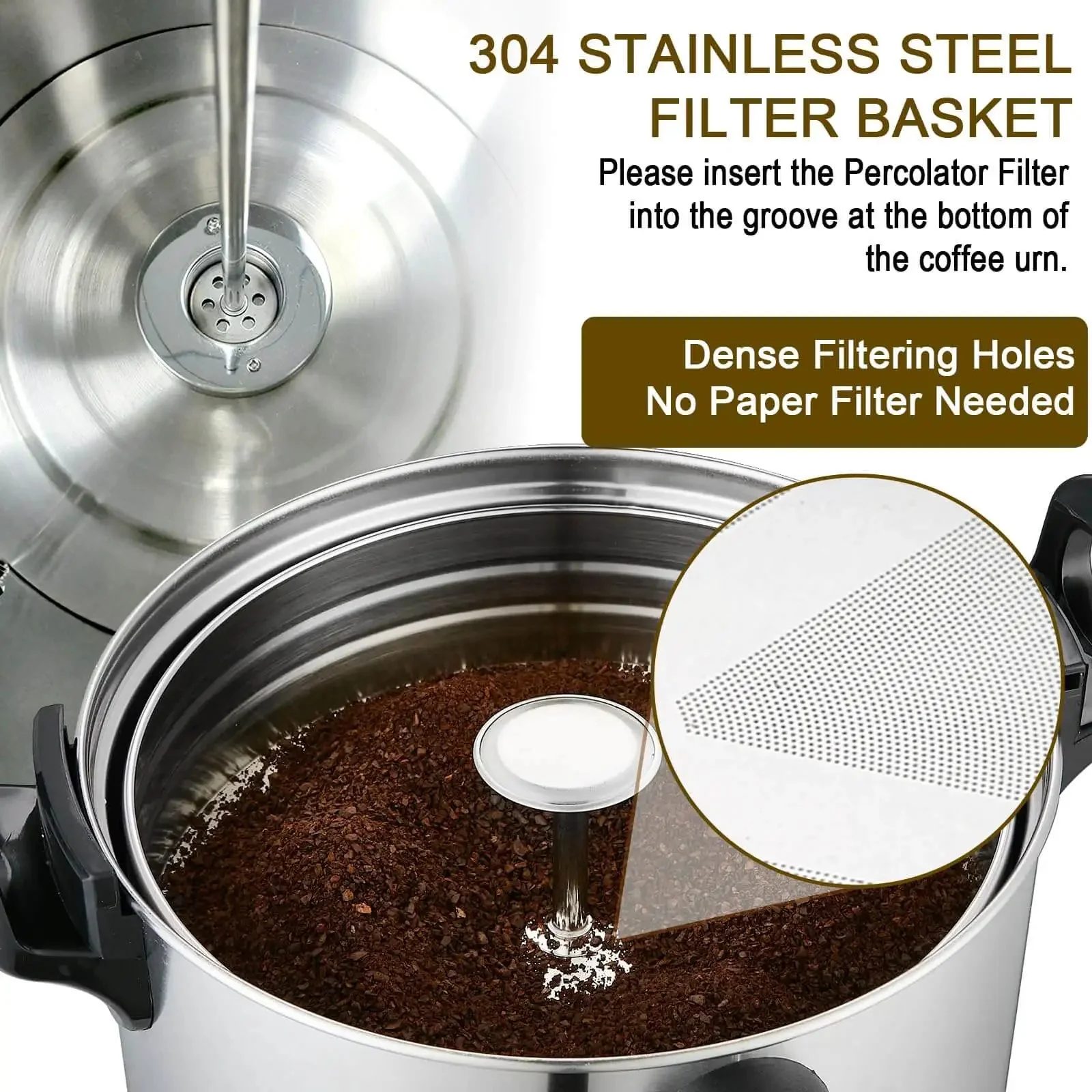 Massive Commercial Coffee Urn With 155 Cup Capacity Dual Layer Industrial Grade Stainless Steel 1500W 120V Hot Water Dispenser For Catering Churches Restaurants Workhorse Keeps Coffee Hot All Day - Image 3