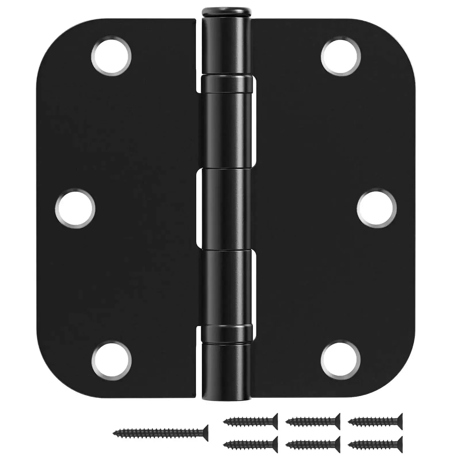 Matte Black 18 Pack Interior Door Hinges 3.5 Inch 5/8 Radius Round No Squeak Ball Bearing, Flat Iron Standard Bi-Fold Closet Bedroom Hardware For Home Decor And Commercial Use - Image 2