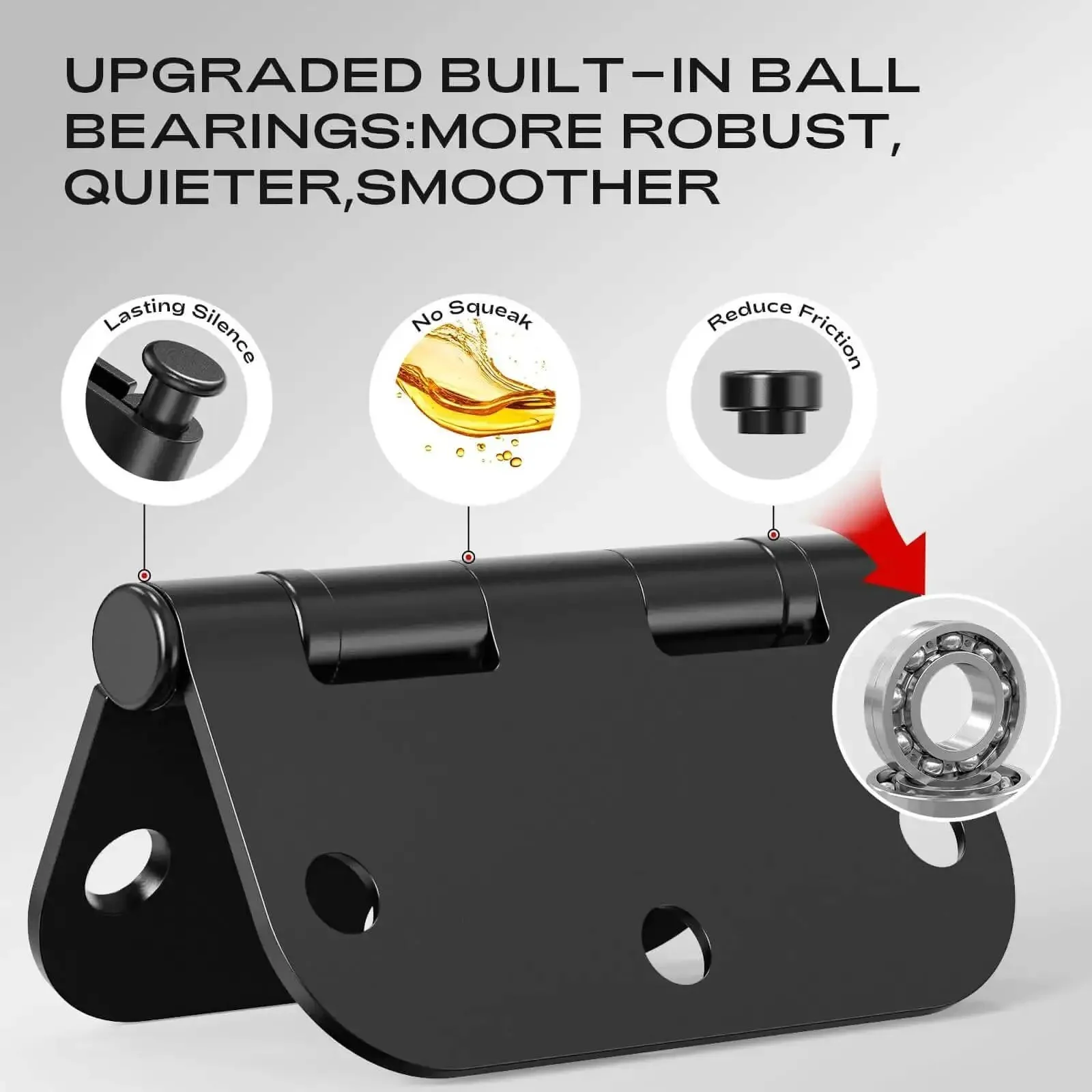 Matte Black 18 Pack Interior Door Hinges 3.5 Inch 5/8 Radius Round No Squeak Ball Bearing, Flat Iron Standard Bi-Fold Closet Bedroom Hardware For Home Decor And Commercial Use - Image 7