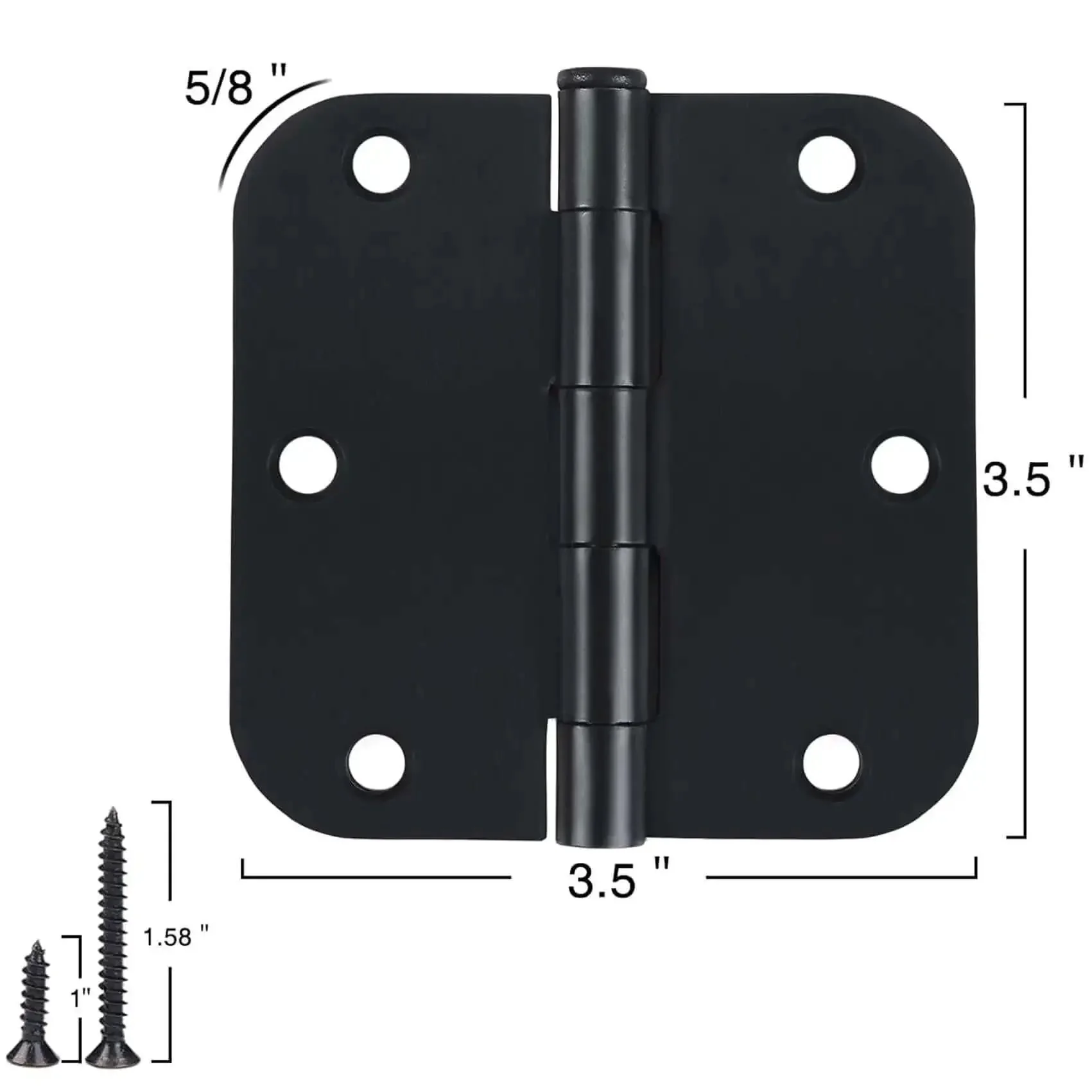 Matte Black 3.5 X 3.5 Inch Door Hinges Heavy Duty Interior Removable Pin 42 Pack With 180 Screws 270 Degree Swing Fits Bedroom Office Laundry Closet RV Shed And More - Image 6