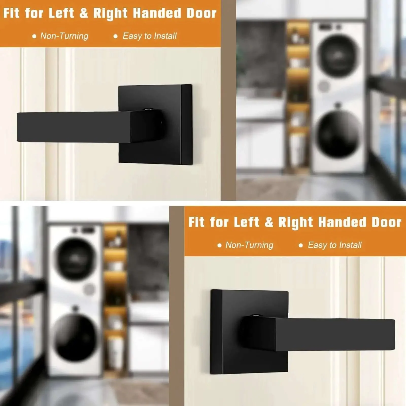 Matte Black Dummy Door Levers Interior Handles For Closets And Pantry Doors, Heavy Duty Non Turning Reversible Levers For Left Or Right Handed Doors, 10 Pack Contractor Pack - Image 5