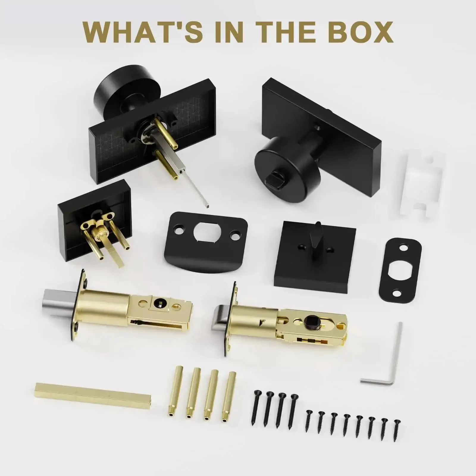 Matte Black Exterior Door Knob And Deadbolt Set Built Tough Heavy Duty Zinc Alloy Front Door Lock With Keyed Alike Entry Square Design Easy Installation Fits Backsets Of Two And Three Eighths Inches Or Two And Three Quarters Inches - Image 2