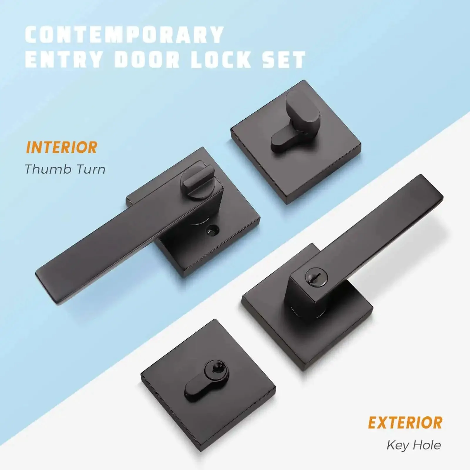 Matte Black Front Door Handle And Deadbolt Set With Keyed Entry Heavy Duty Exterior Lock Kit Single Cylinder Deadbolt Fits Left Or Right Handed Doors Easy Install For Home And Office Security - Image 7