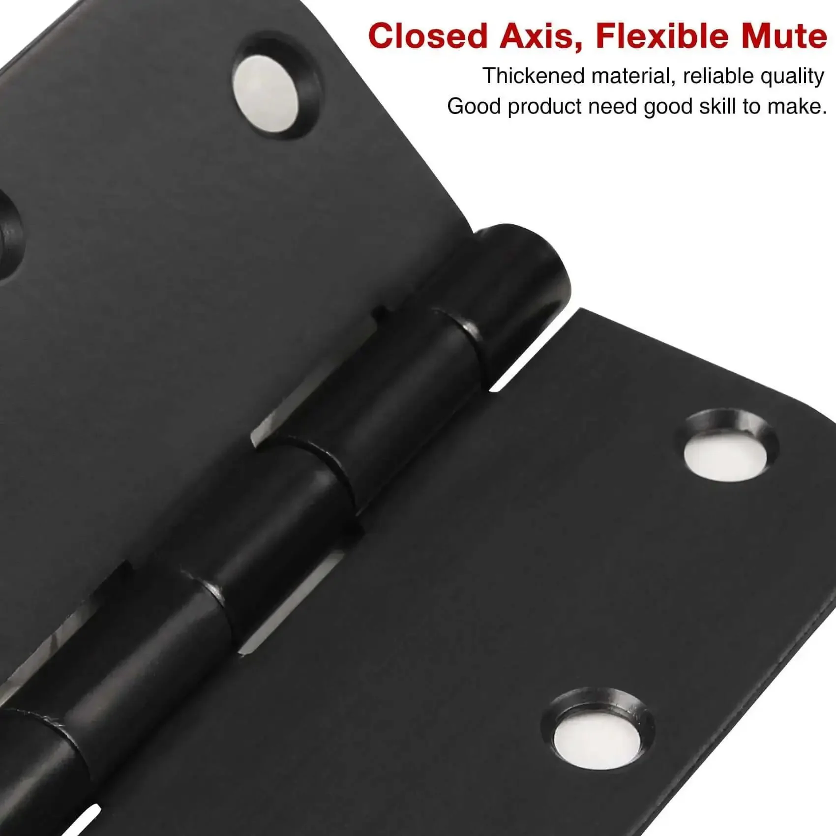 Matte Black Interior Door Hinges Set 3.5 Inch By 3.5 Inch With Five Eighth Radius Corners No Nonsense Heavy Duty Flat Iron Construction 270 Degree Swing Includes 36 Screws For Easy Install On Bedroom And Home Interior Doors - Image 3