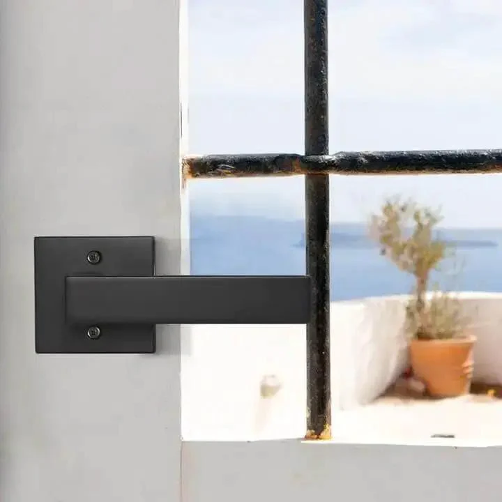 Matte Black Square Dummy Door Levers 4 Pack For French Doors And Closet Hardware Non Turning Exposed Screws Heavy Duty Zinc Alloy Half Dummy Handles For Pantry Balcony And Interior Doors - Image 5