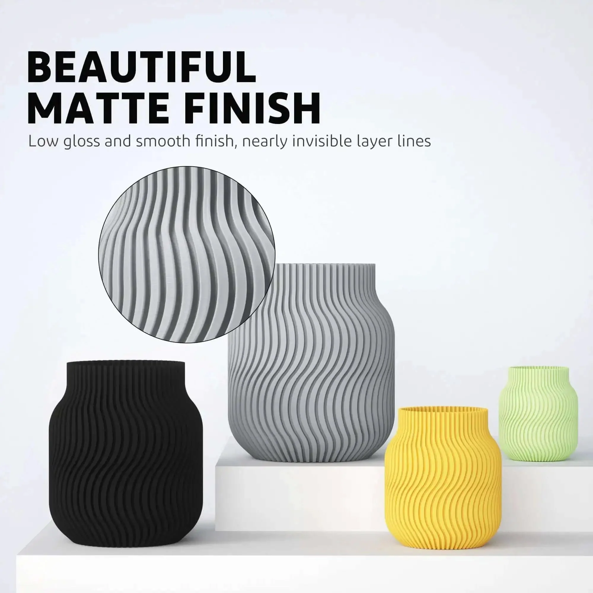 Matte PLA Filament Bundle 4kg 1.75mm For 3D Printing Ultra Accurate Tolerance 0.02mm Two 1kg Spools Fits Most FDM Printers Dope Color Pack Sakura Pink Lavender Purple Ice Blue Sunshine Yellow - Image 7