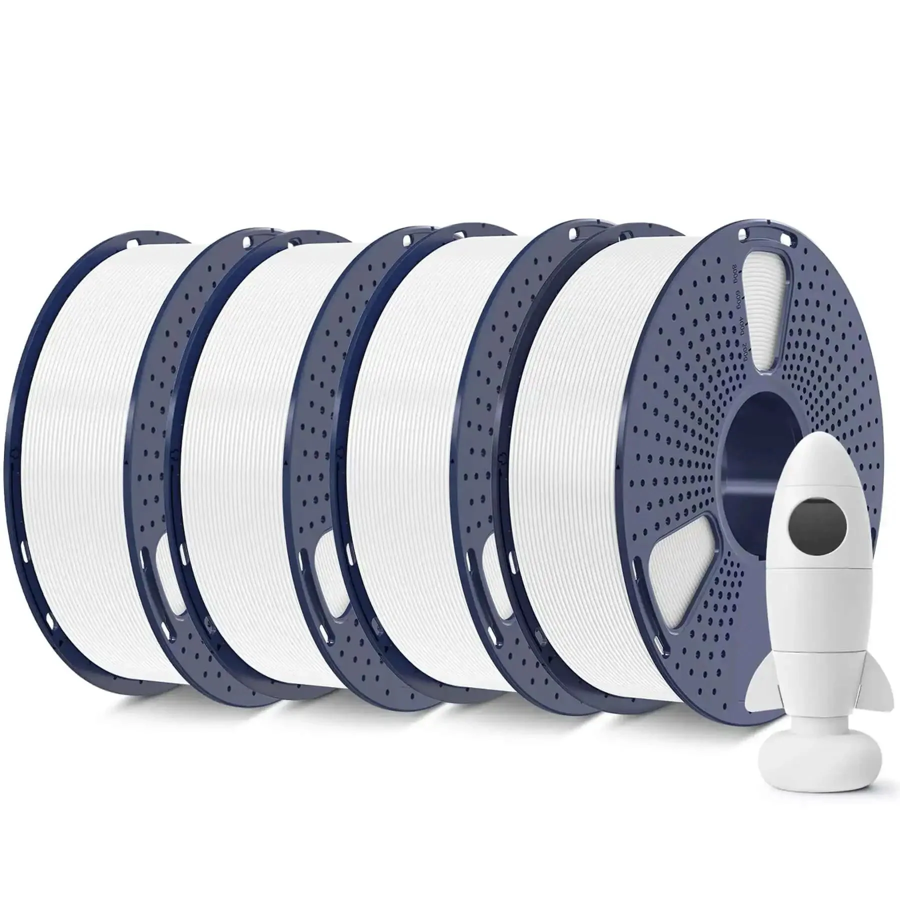 Matte White PLA Filament Bundle 1.75mm, 4 Spools, 4Kg Total, Neatly Wound With Matte Finish For FDM 3D Printers, Compatible With 99 Percent Of FDM Printers, Sweet Frosted Look
