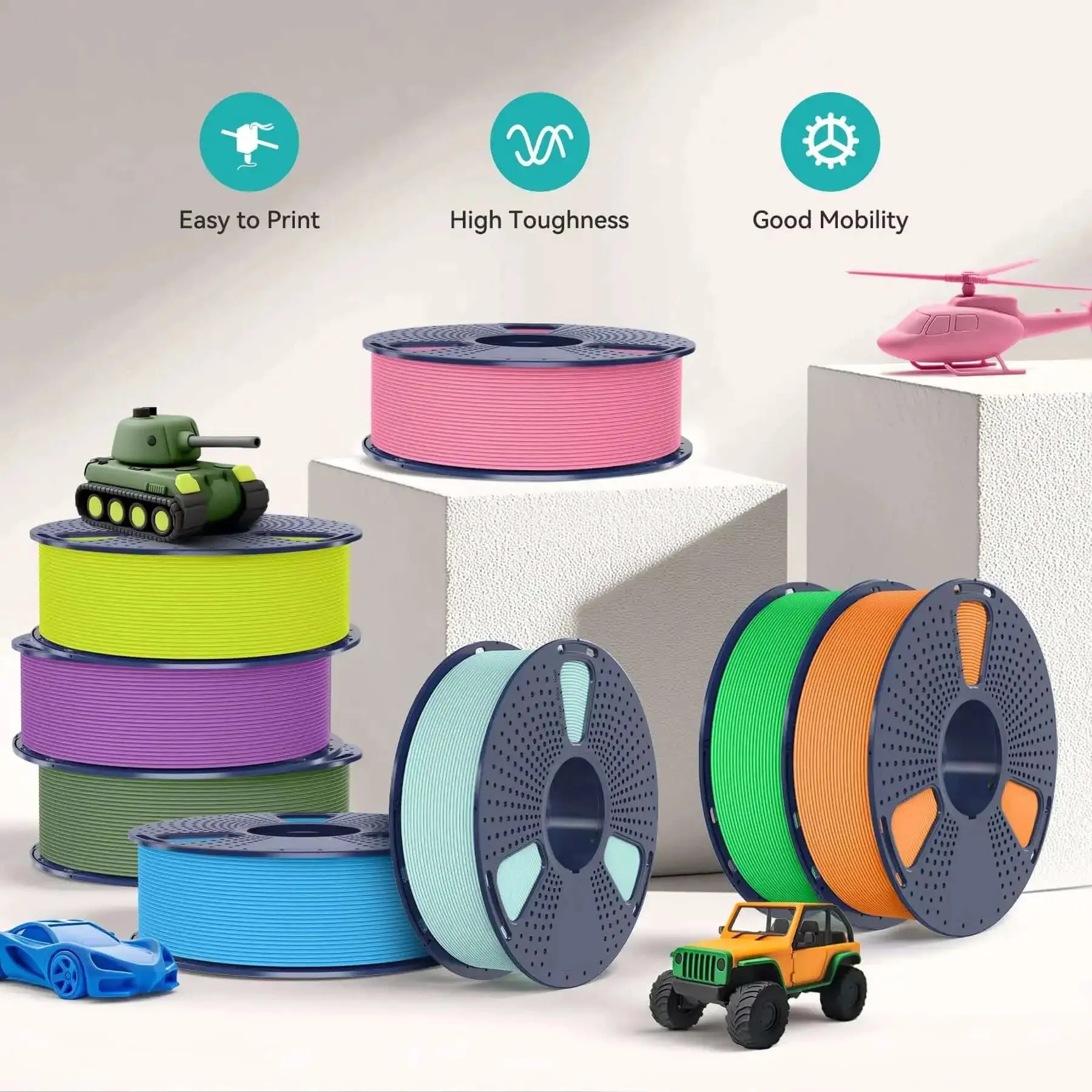 Matte White PLA Filament Bundle 1.75mm, 4 Spools, 4Kg Total, Neatly Wound With Matte Finish For FDM 3D Printers, Compatible With 99 Percent Of FDM Printers, Sweet Frosted Look - Image 7