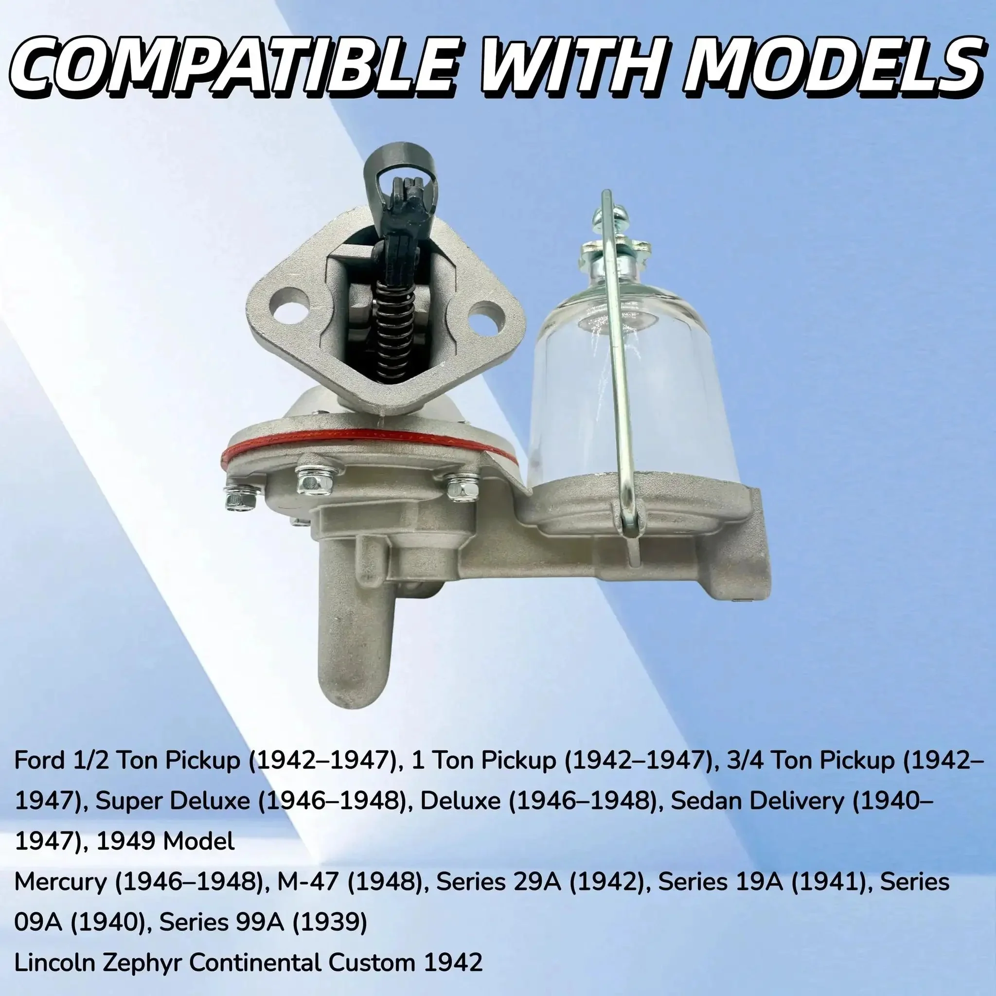 Mechanical Fuel Pump Compatible With Ford Flathead V8 Lincoln Mercury Flat Head 1939 1949 Classic Car Replacement Part For 1942 1947 Ford Half Ton And One Ton Pickups Deluxe Sedans Sedan Delivery And Mercury Lincoln Models - Image 6
