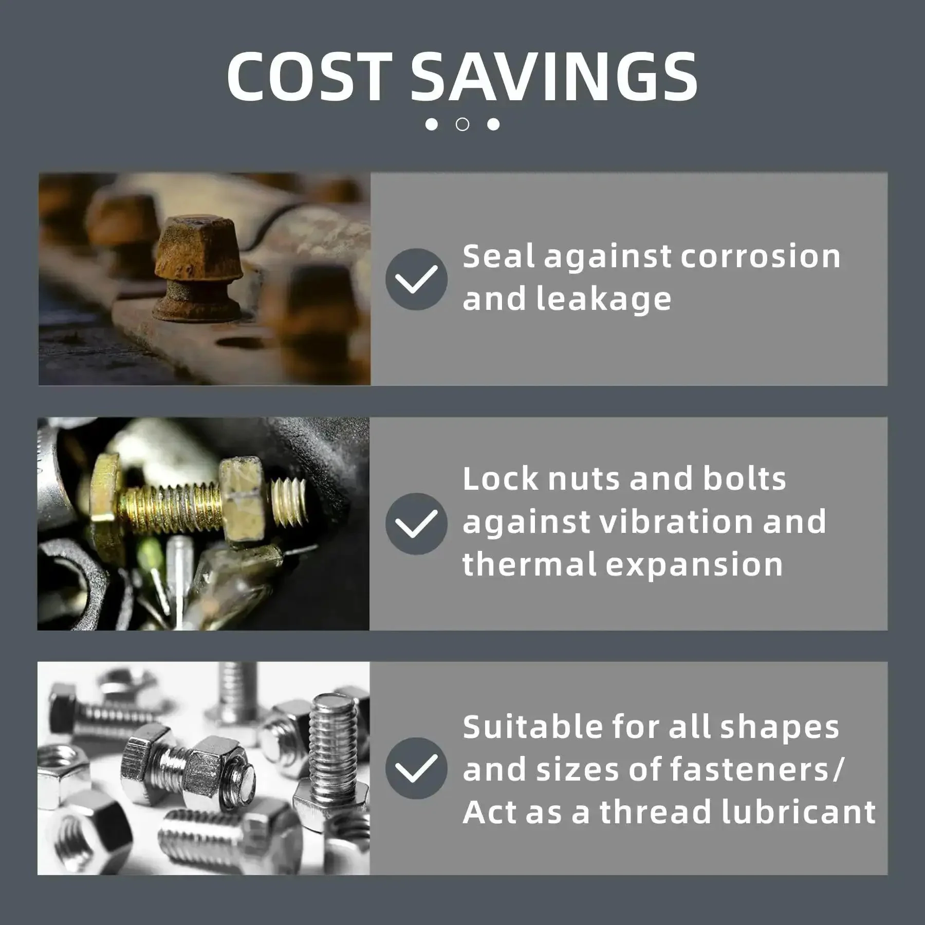 Medium Strength Thread Locker 243 For Bolts And Nuts, 50ml Sealant That Keeps Loosening At Bay And Fights Corrosion, High Viscosity Formula, Great For Gaps Up To 0.25mm, Quick Fixture Time And Strong Lasting Hold - Image 5
