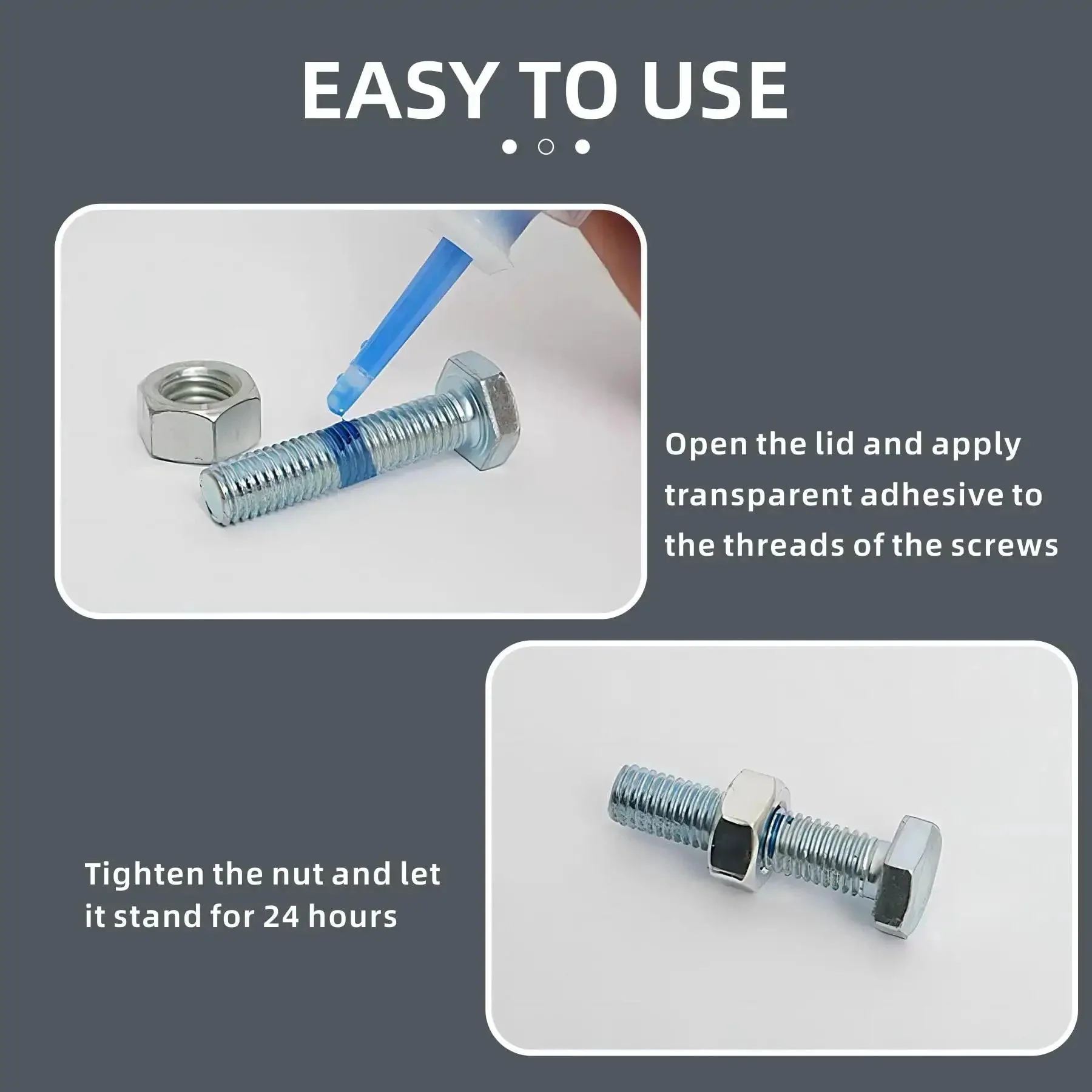 Medium Strength Thread Locker 243 For Bolts And Nuts, 50ml Sealant That Keeps Loosening At Bay And Fights Corrosion, High Viscosity Formula, Great For Gaps Up To 0.25mm, Quick Fixture Time And Strong Lasting Hold - Image 7