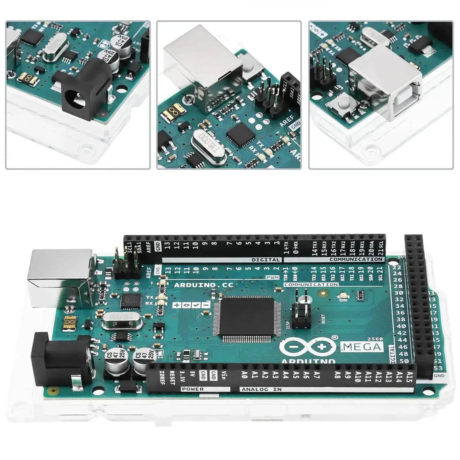 Mega 2560 Rev 3 Microcontroller Board With ATmega2560, 16MHz Clock, 54 Digital I O Pins, 16 Analog Inputs, 256KB Flash, USB, IDE Compatible For Advanced Projects And Pro DIY Bots - Image 9
