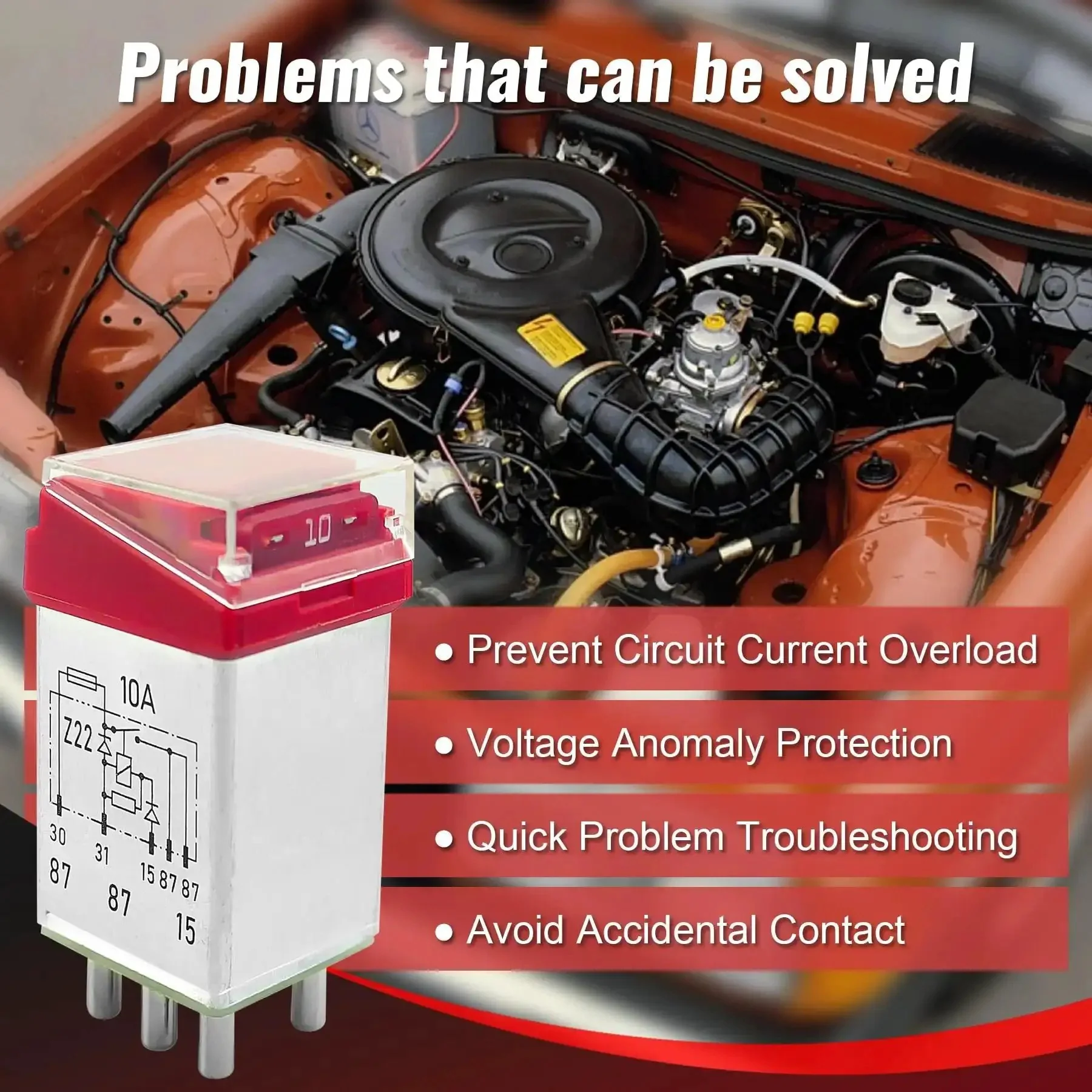 Mercedes Overload Protection Relay With Real Time Current Monitoring For 1982 1987 Models Fits W124 W126 W201 R107 W460 W461 Classic Ride Replacement 1265404745 2015400845 - Image 2