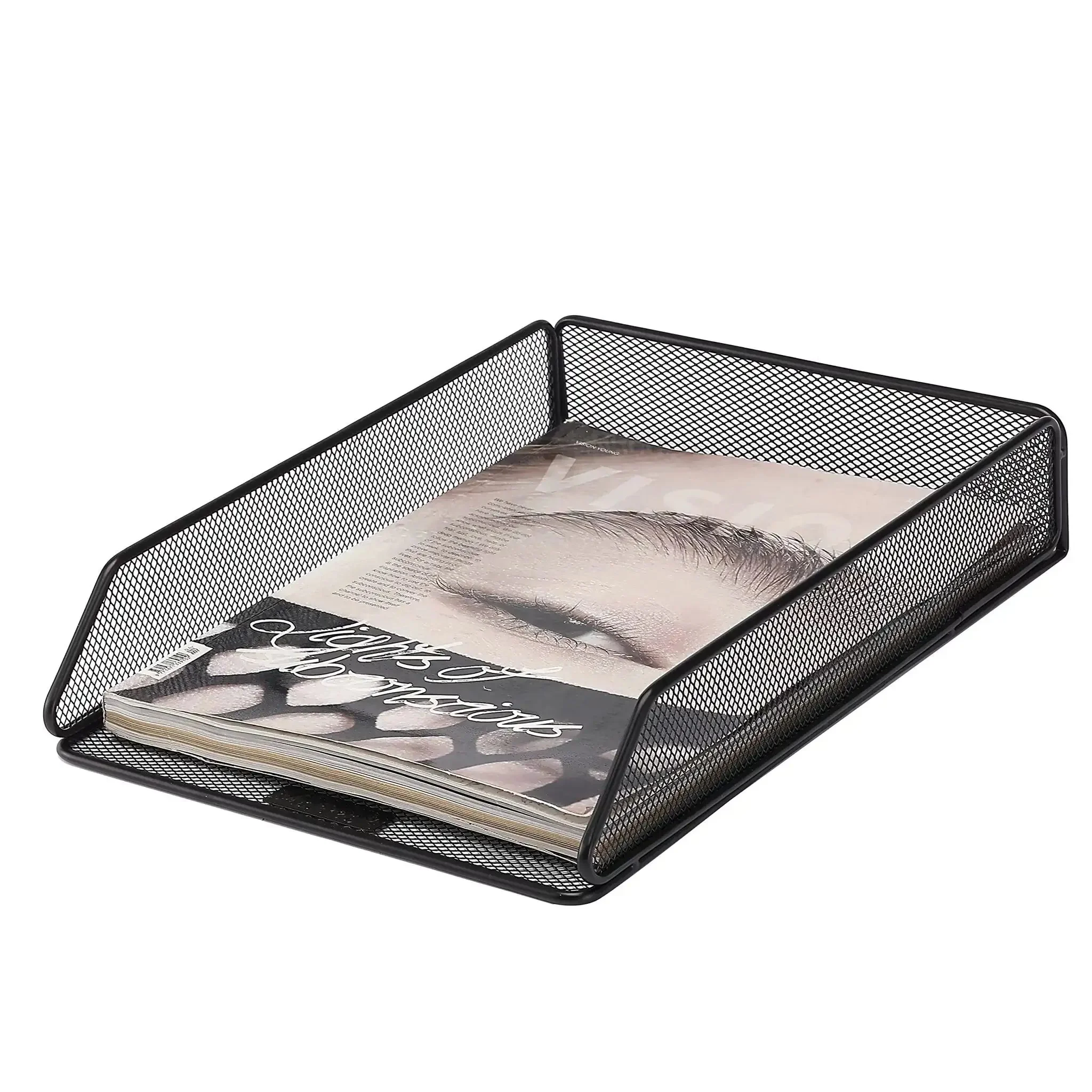 Mesh Desk Organizer With Single Tray For Letter And A4 Papers, File Holder For Desk Paper Management, Sturdy Scratch Resistant Steel Wire, Magazine And Mail Sorter To Keep Your Space Neat - Image 3