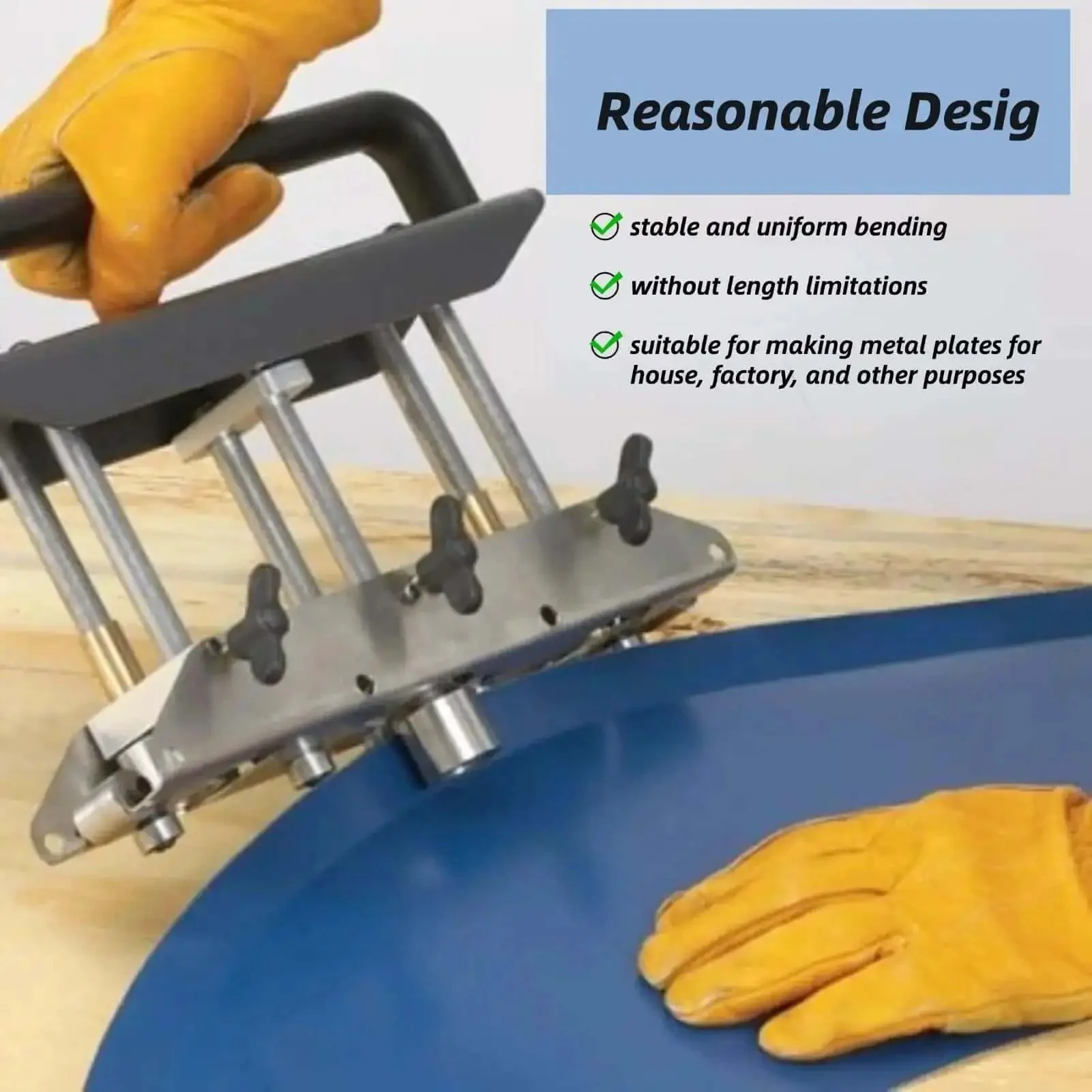 Metal Bending Tool With Three Station Roller For Roofing Sheets 0.3 To 1.0mm Thickness 13 To 130mm Fold Height V Shaped Roller Clamps For Steel Aluminum Copper Pro Grade - Image 6