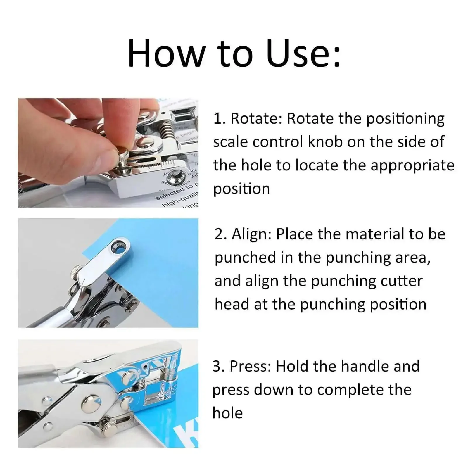 Metal Handheld All In One Hole Puncher With Retainer For Office And Home Use Manual Punching Tool With Adjustable Depth 5 to 14mm And 30 Sheet A4 Capacity Easy One Step Punch And Secure Binding - Image 7