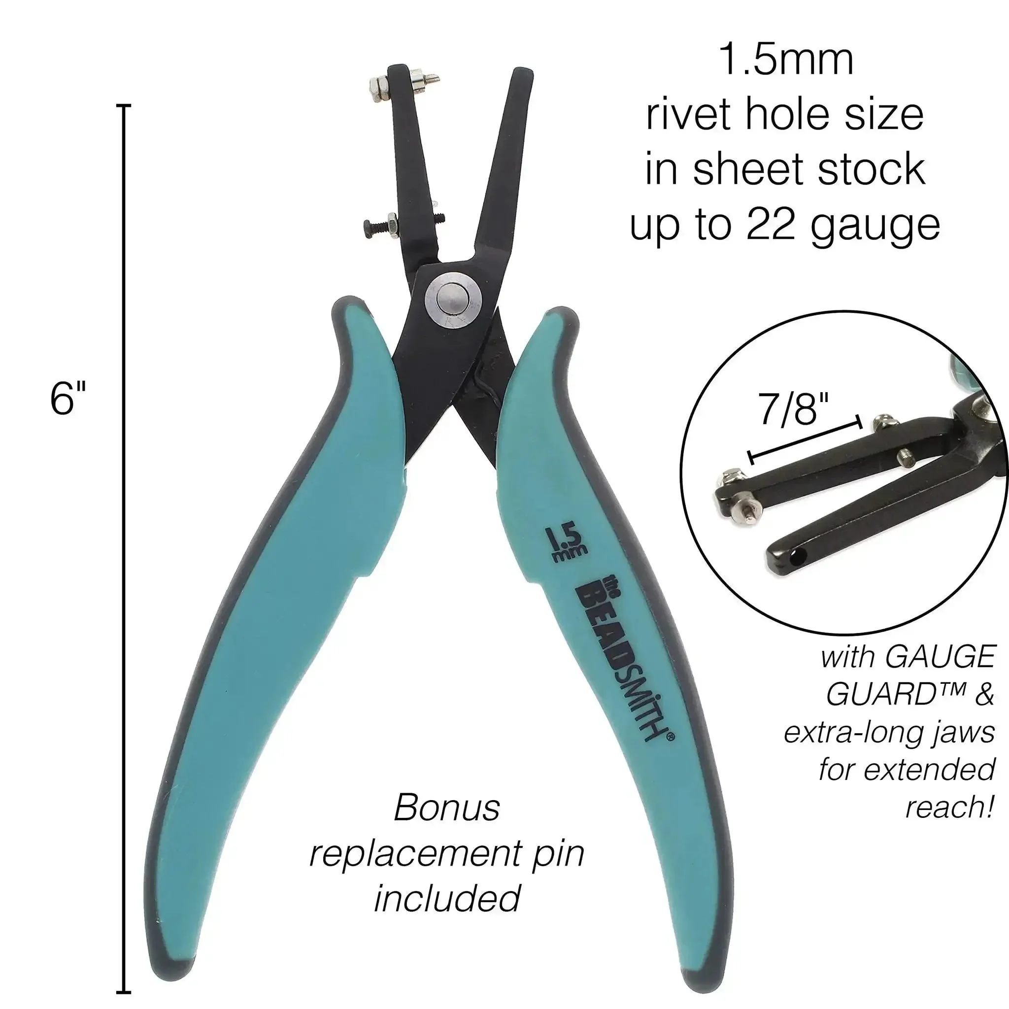 Metal Hole Punch Pliers With Gauge Guard For Clean 1.5mm Rivet Holes In Sheet Metal Up To 22 Gauge, Pro Grade, Sweet For Copper Brass Silver Gold Filled Projects Ideal For Diy Jewelry Making, Leather Craft, Hobbyists And Small Metalwork - Image 6