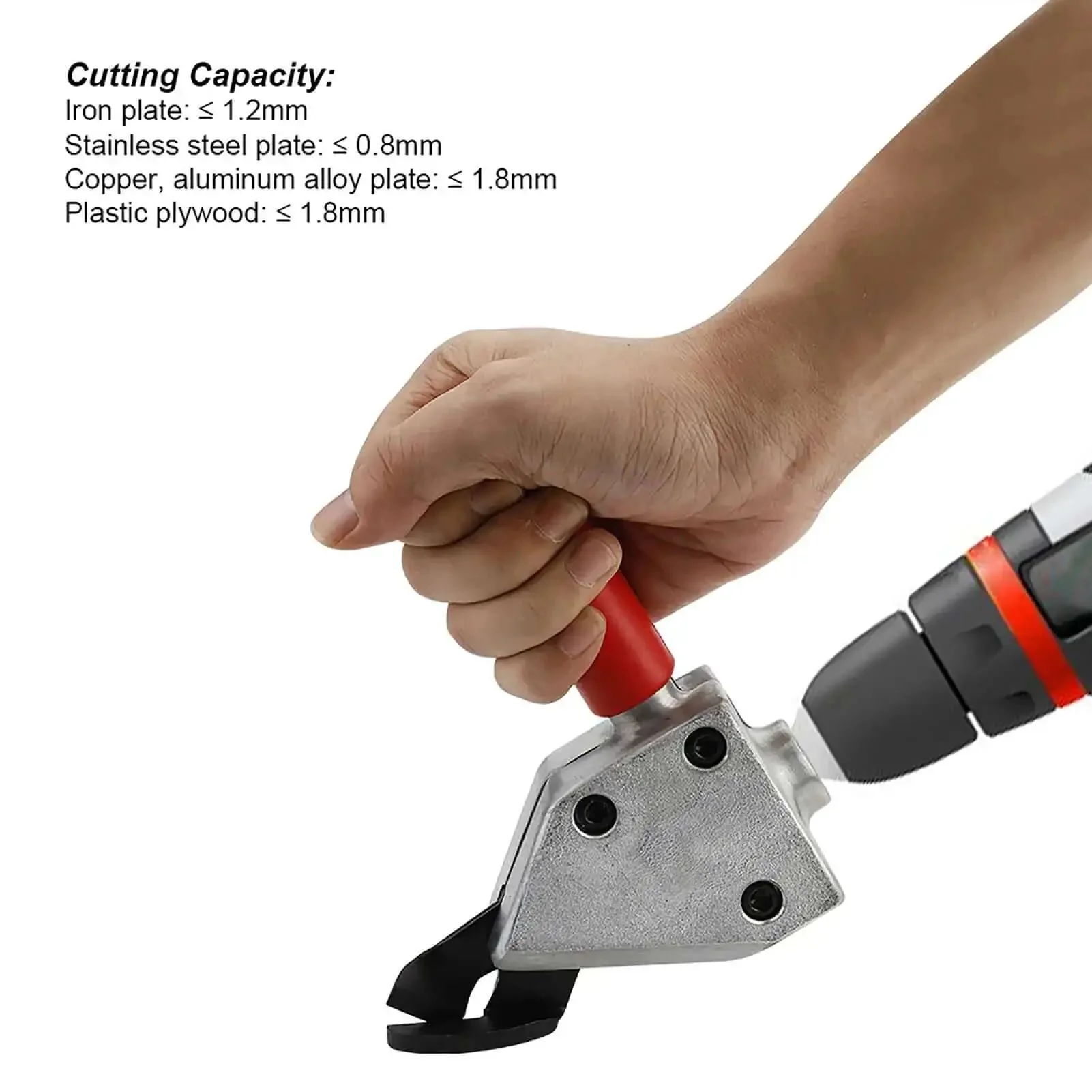 Metal Nibbler Drill Attachment For Sheet Metal Cutting Turn Your Drill Into An Electric Shear, Fast Steel And Iron Sheet Cutter For 12V Cordless Or AC Drill, 1200 RPM Compatible - Image 7