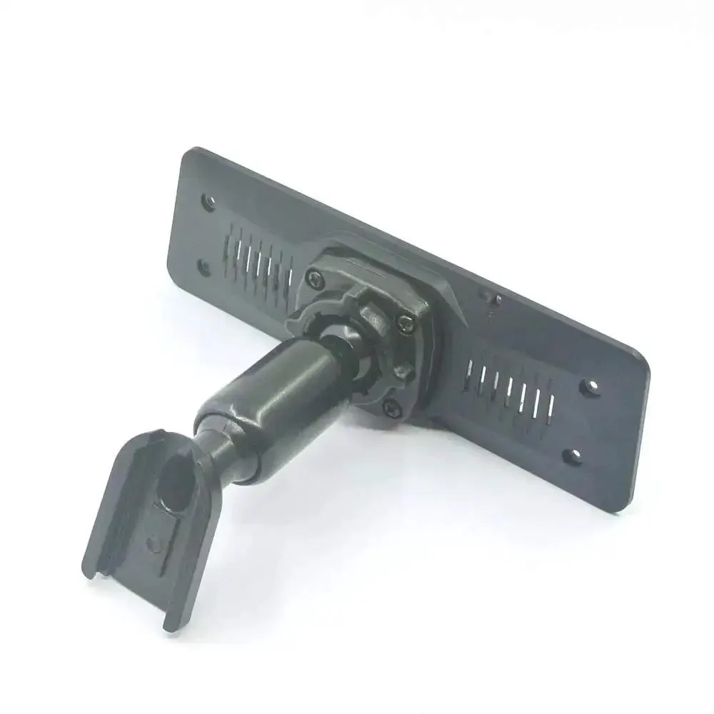 Metal Rear View Mirror Back Plate Panel And Dash Cam Mount Arm For Car DVR Replacement Strap Free Bracket Fits 9.66 Inch Or 10 Inch Mirrors With 13cm By 2.4cm Screw Spacing Black Durable ABS Back Plate