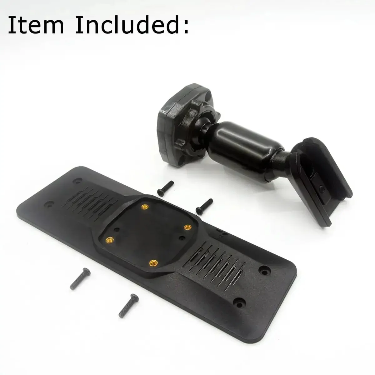 Metal Rear View Mirror Back Plate Panel And Dash Cam Mount Arm For Car DVR Replacement Strap Free Bracket Fits 9.66 Inch Or 10 Inch Mirrors With 13cm By 2.4cm Screw Spacing Black Durable ABS Back Plate - Image 5