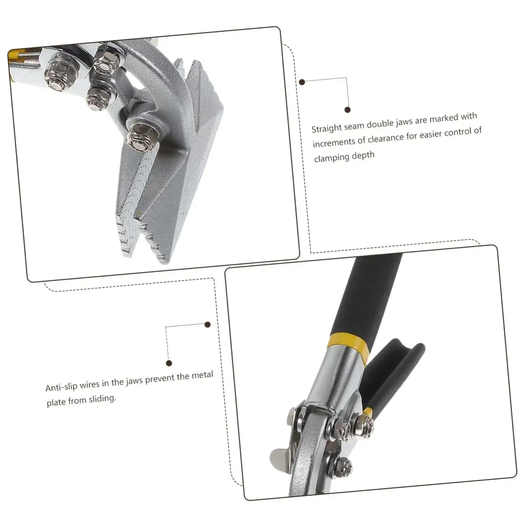 Metal Seamer And Edge Seamer Pliers For Standing Seam Roofing, Heavy Duty Metal Bending Tool With Non Slip Handle, Durable Steel Hand Seam Tool For Doors Windows And Roof Flashing, Pro Grade - Image 2