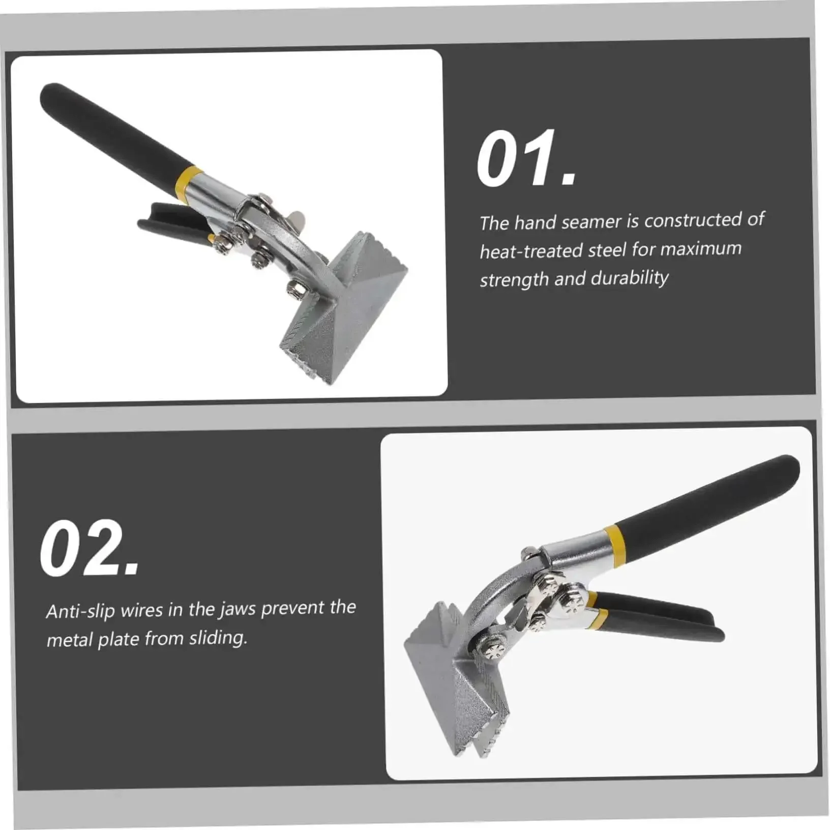Metal Seamer And Edge Seamer Pliers For Standing Seam Roofing, Heavy Duty Metal Bending Tool With Non Slip Handle, Durable Steel Hand Seam Tool For Doors Windows And Roof Flashing, Pro Grade - Image 6