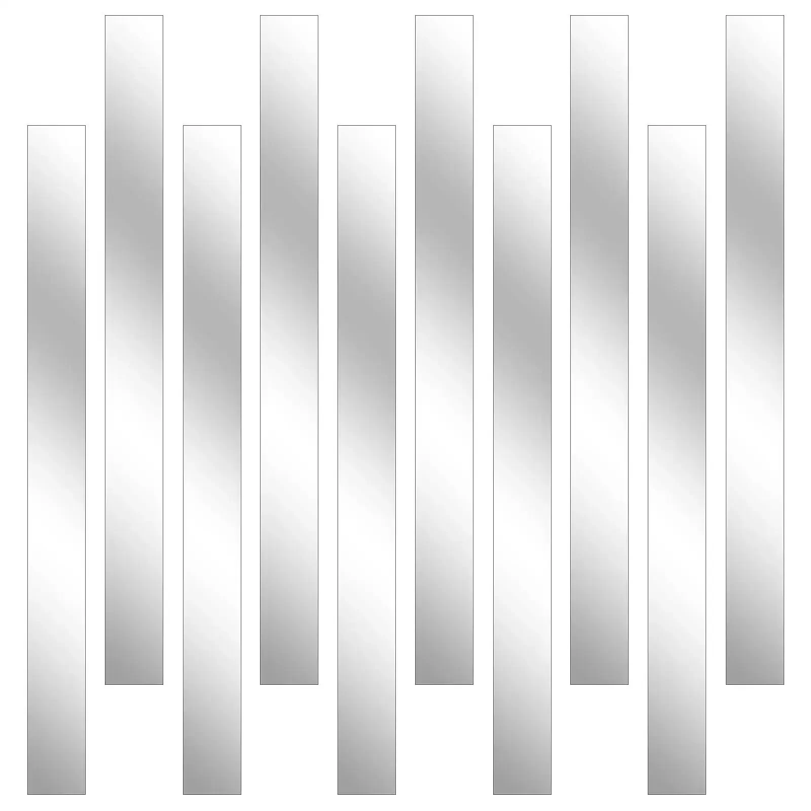 Metal Shim Set Of 10 Stainless Steel Strips In Mirror Silver Finish, 12 Inch Long And 1 Inch Wide, 0.02 Inch Thick Gap Filler And Trim For DIY Projects, Stick On, Durable And Easy To Cut