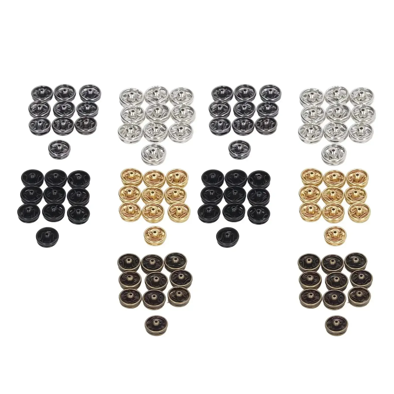 Metal Snap Buttons 5mm Sew On Replacement Kit 100pcs For Clothing Pants Skirts Collars In Assorted Colors Silver Bronze Black Gold Durable And Easy To Sew For Repairs And DIY Projects A Must Have For DIYers And Crafters - Image 5