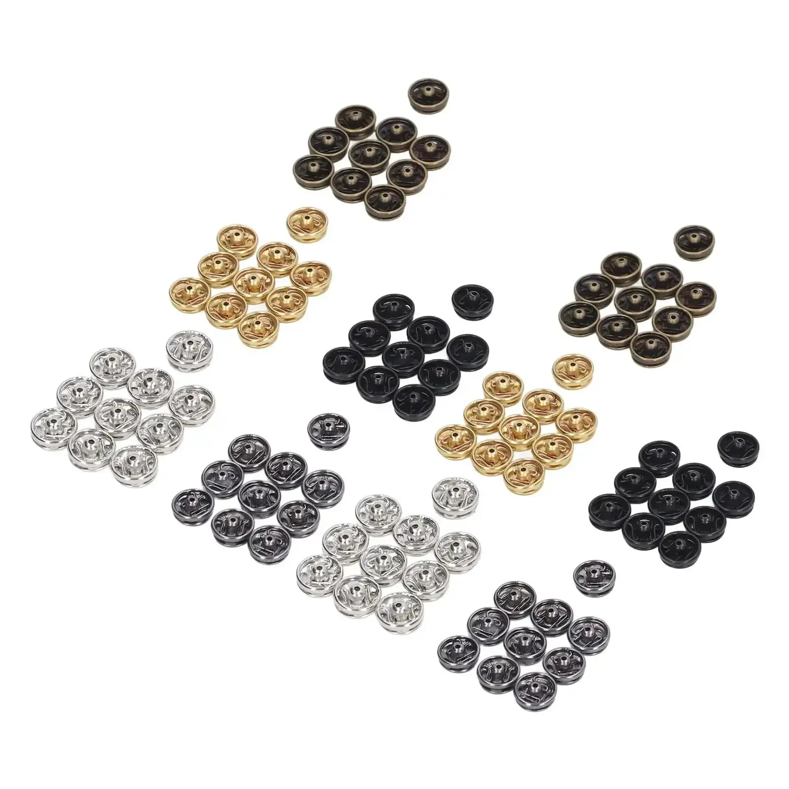 Metal Snap Buttons 5mm Sew On Replacement Kit 100pcs For Clothing Pants Skirts Collars In Assorted Colors Silver Bronze Black Gold Durable And Easy To Sew For Repairs And DIY Projects A Must Have For DIYers And Crafters - Image 6