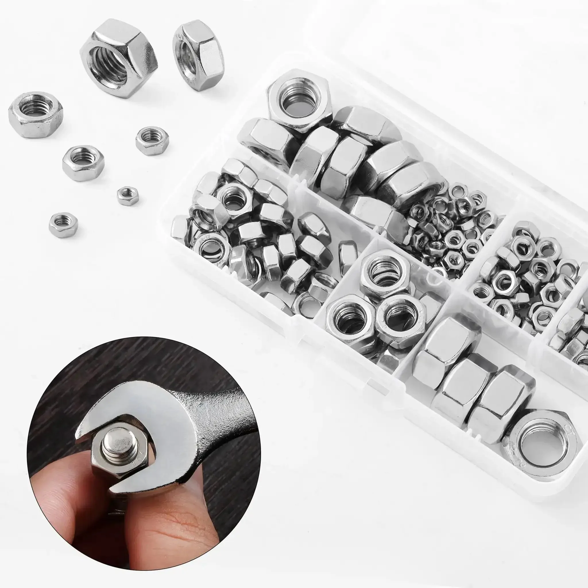 Metric Hex Nut Set, 145-Piece Assortment Kit With 7 Sizes M3 M4 M5 M6 M8 M10 M12, 304 Stainless Steel Nuts For Hardware And Machinery, Rust Resistant, Pro Grade Fasteners For DIY Projects And Repairs - Image 2