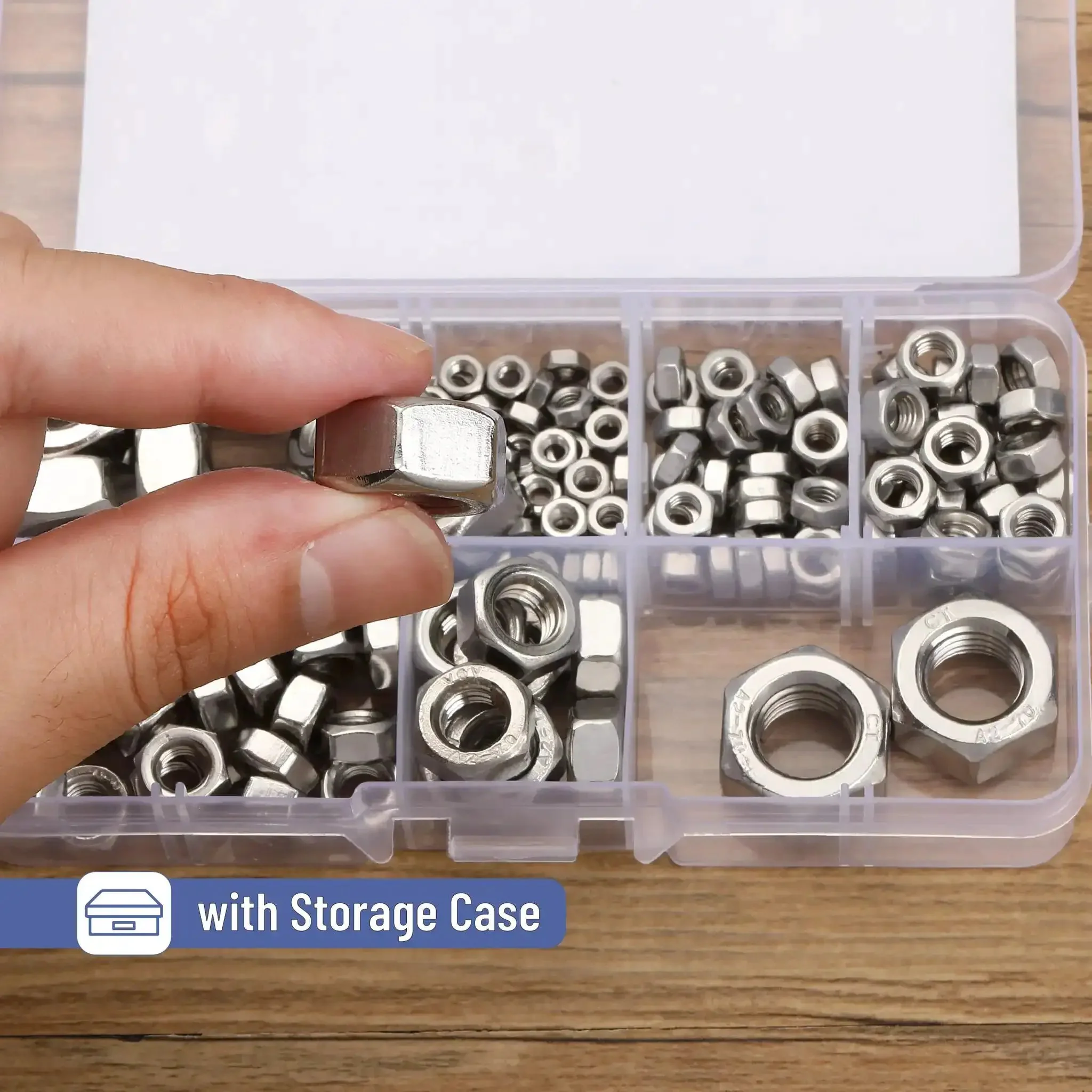Metric Hex Nut Set, 145-Piece Assortment Kit With 7 Sizes M3 M4 M5 M6 M8 M10 M12, 304 Stainless Steel Nuts For Hardware And Machinery, Rust Resistant, Pro Grade Fasteners For DIY Projects And Repairs - Image 6