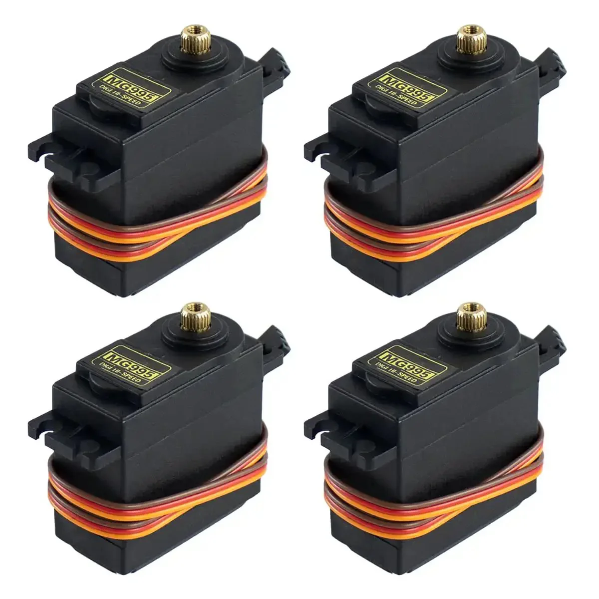MG995 Digital RC Servo Motors Set Four Pack With Metal Gears High Speed Torque For Smart Cars Robots Boats And Helicopters 180 Degree Control Fits Most Receivers
