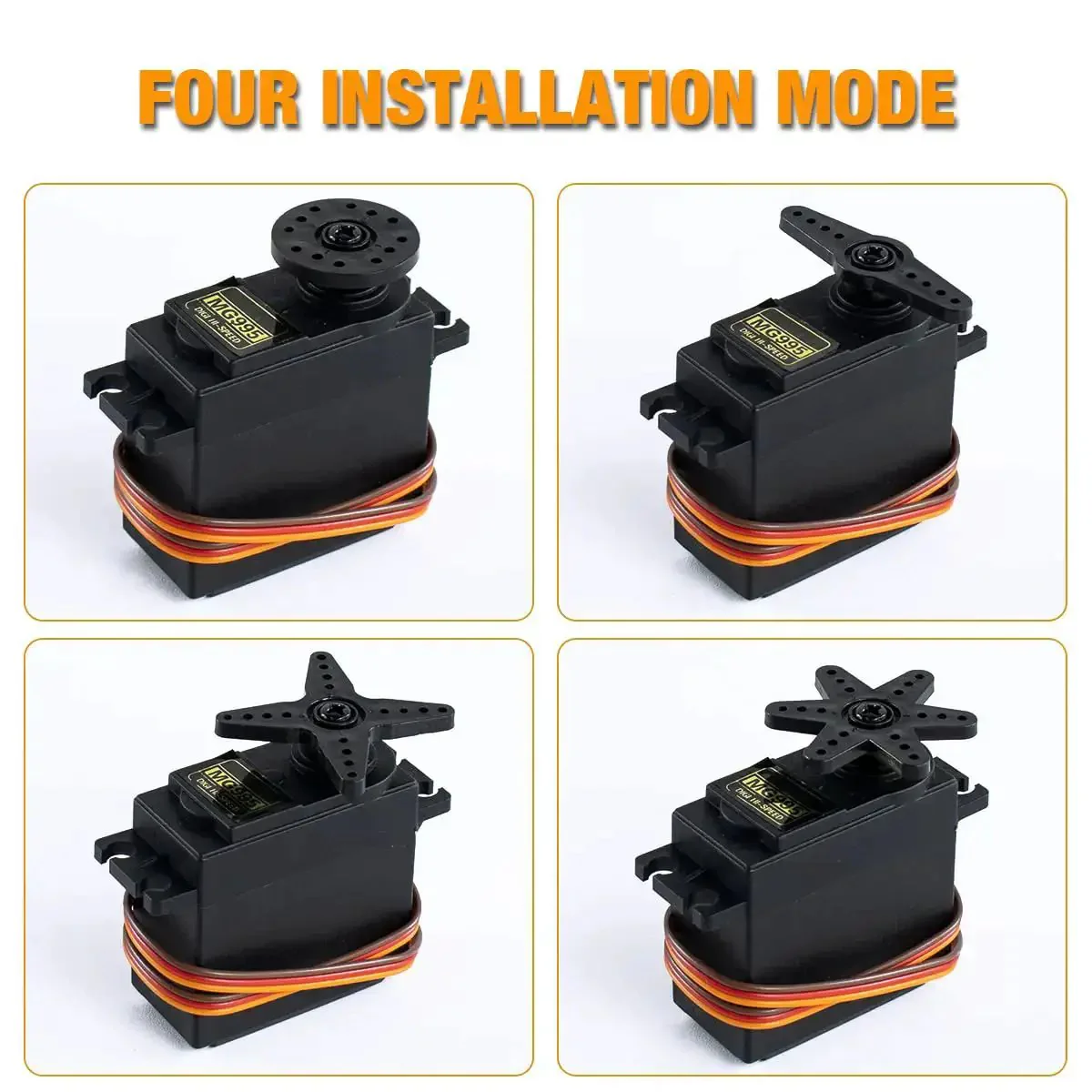 MG995 Digital RC Servo Motors Set Four Pack With Metal Gears High Speed Torque For Smart Cars Robots Boats And Helicopters 180 Degree Control Fits Most Receivers - Image 3