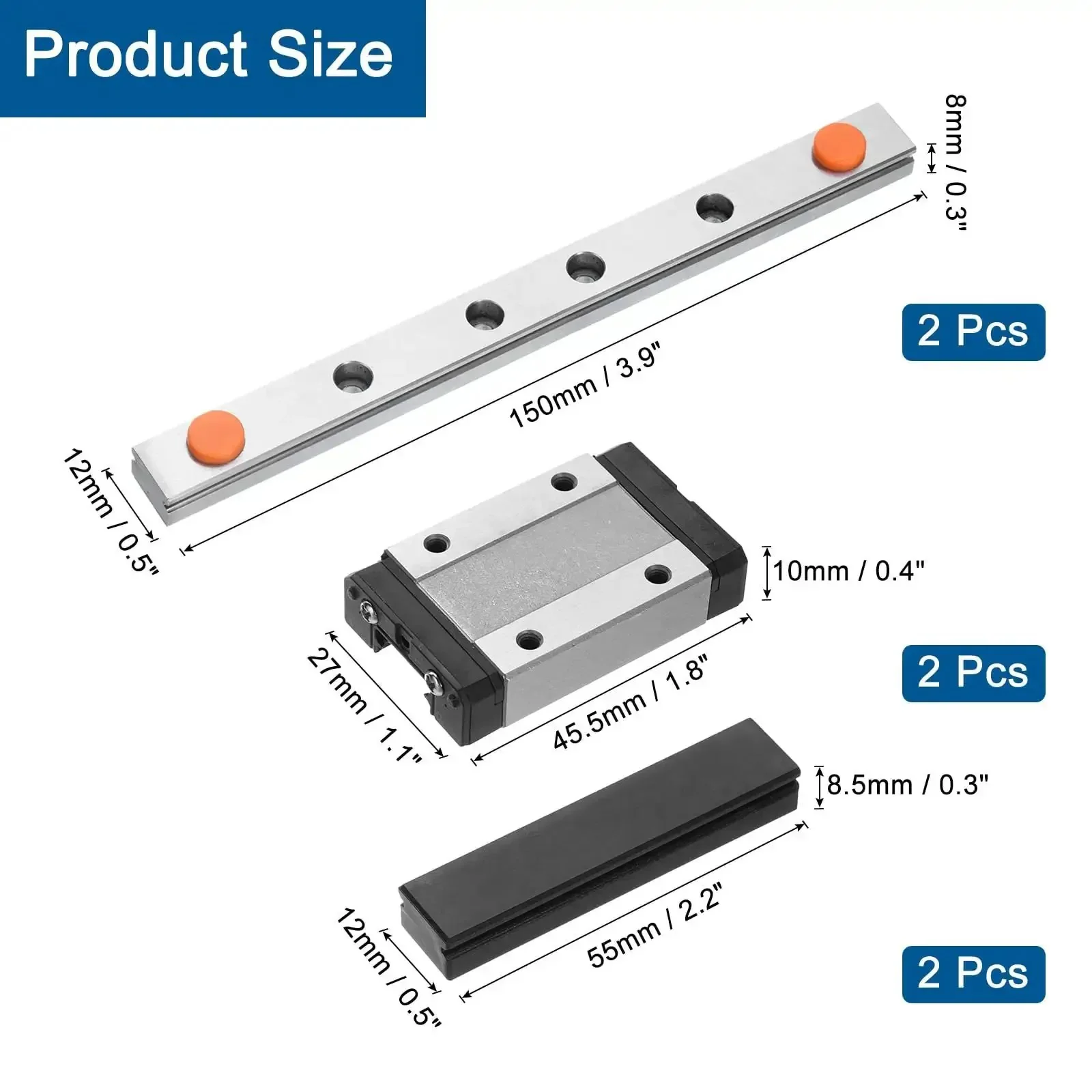 MGN12 150mm Linear Guide Rail Kit With Two Carriage Blocks And Two Mini Guides For DIY 3D Printers And CNC Machines Pro Grade Precision And Smooth Motion For Builders - Image 7