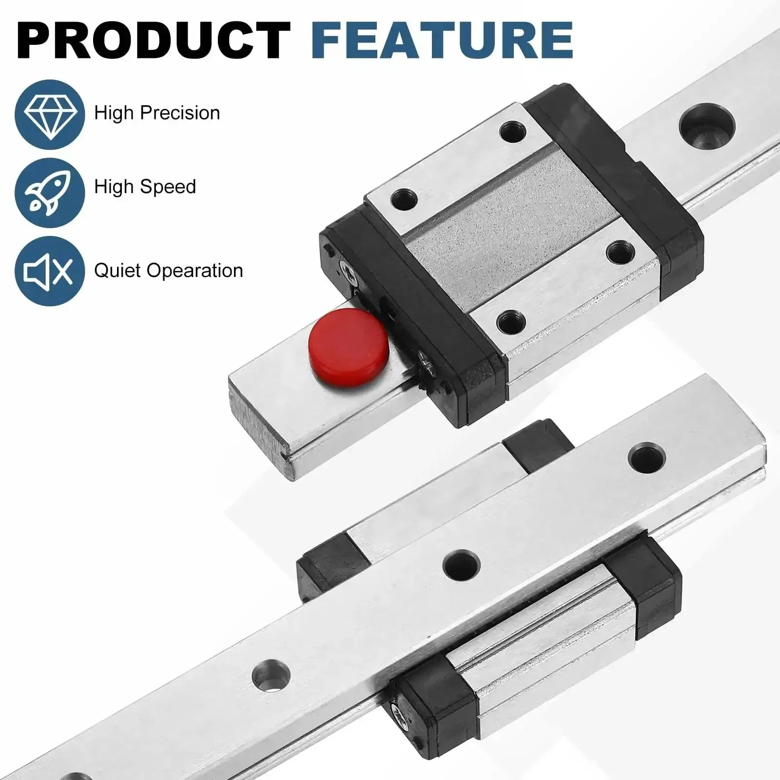 MGN12 150mm Linear Sliding Rail Guide Kit With MGN12C Carriage Block And Mini Guide For Precise Linear Motion On CNC Machines And 3D Printers For Engraving, Milling, And Hobbyist CNC And 3D Printer Projects - Image 5