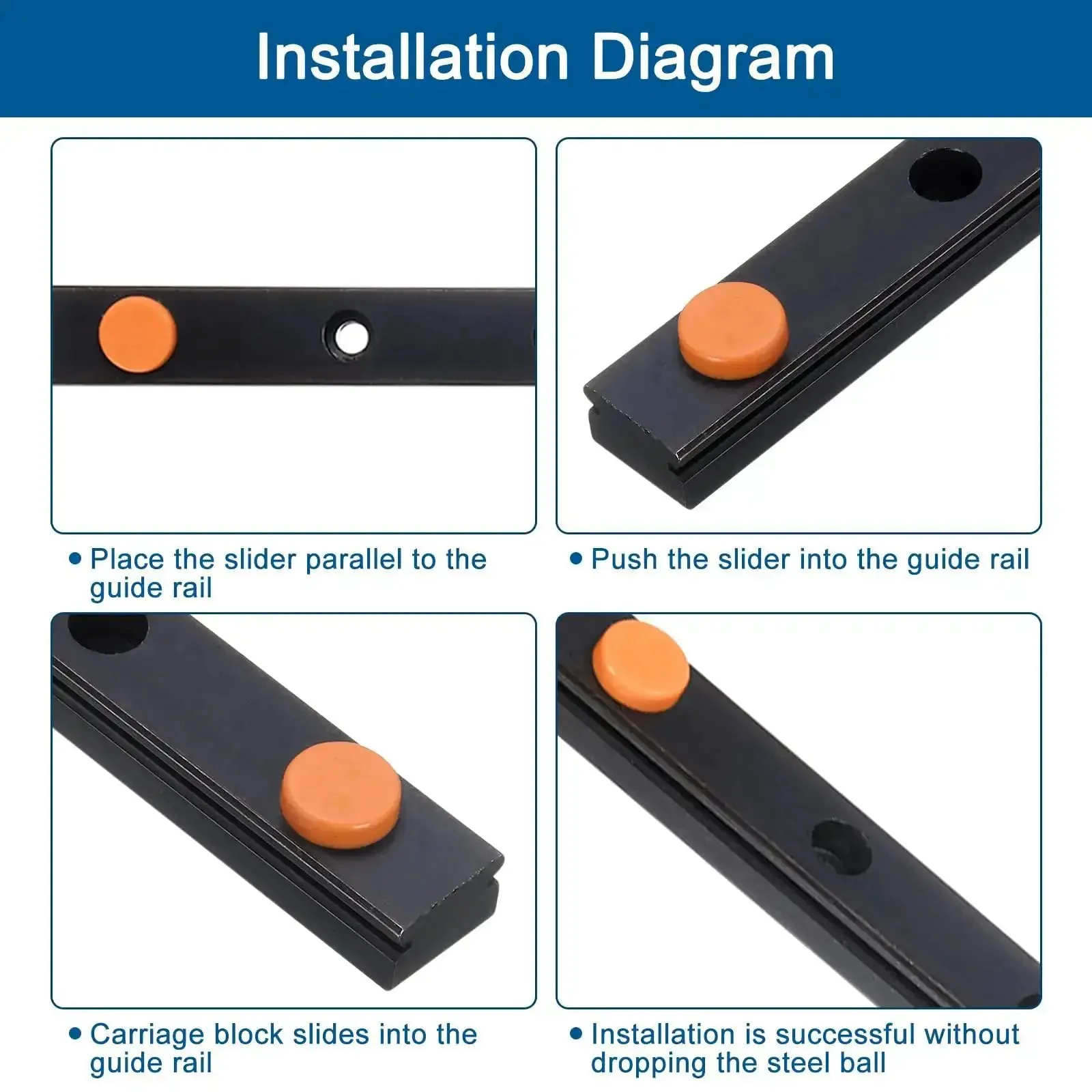 MGN12 300mm Bearing Steel Linear Guide Rail For DIY 3D Printers And CNC Machines, Smooth Sliding Rails With MGN12H Carriage Block, Durable Steel Rail And Plastic Carriage For Precise Motion - Image 4