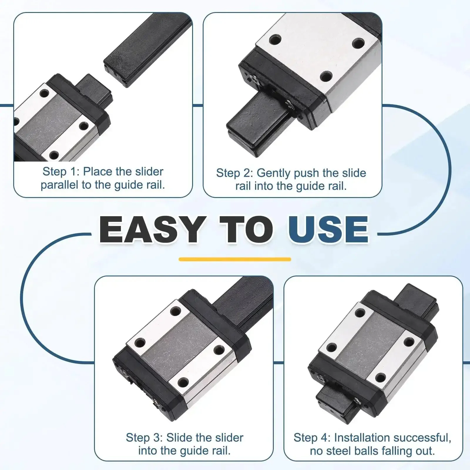 MGN12C Linear Bearing Carriage Block With Mini Guide And Wrench For 12mm Linear Motion Slide Rail Ideal For 3D Printers And CNC Machines Built For Smooth Precise Motion And Tough Hobby Shop Setups Durable Alloy Build - Image 4